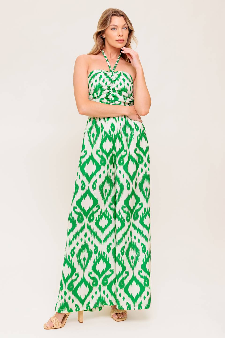 ANGELIC TOUCH GREEN WOVEN JUMPSUIT - Concordia Style Boutique
