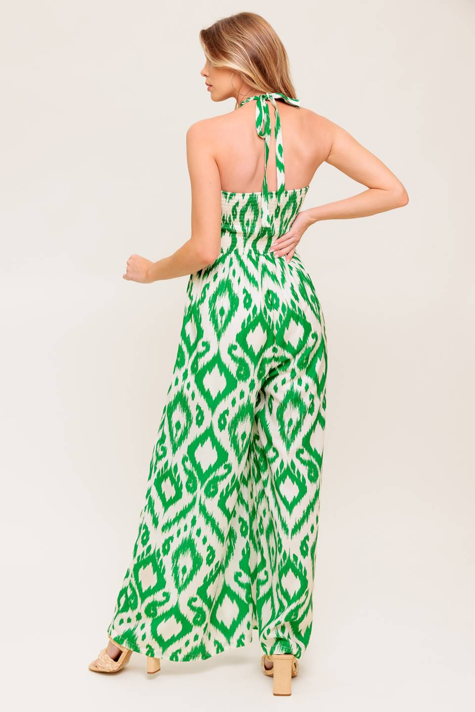 ANGELIC TOUCH GREEN WOVEN JUMPSUIT - Concordia Style Boutique