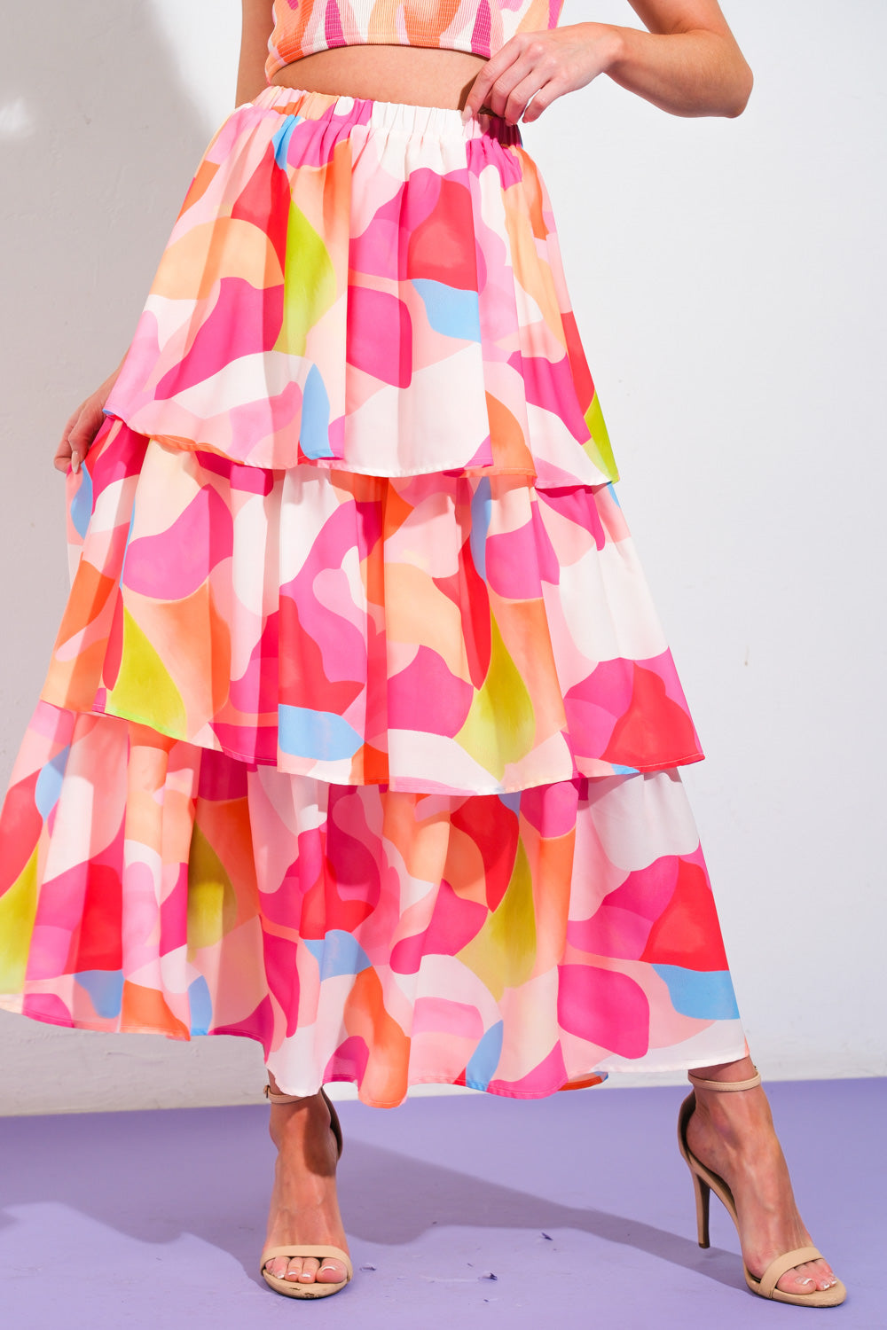 ABSOLUTE EDGE PINK WOVEN TOP AND SKIRT - Concordia Style Boutique