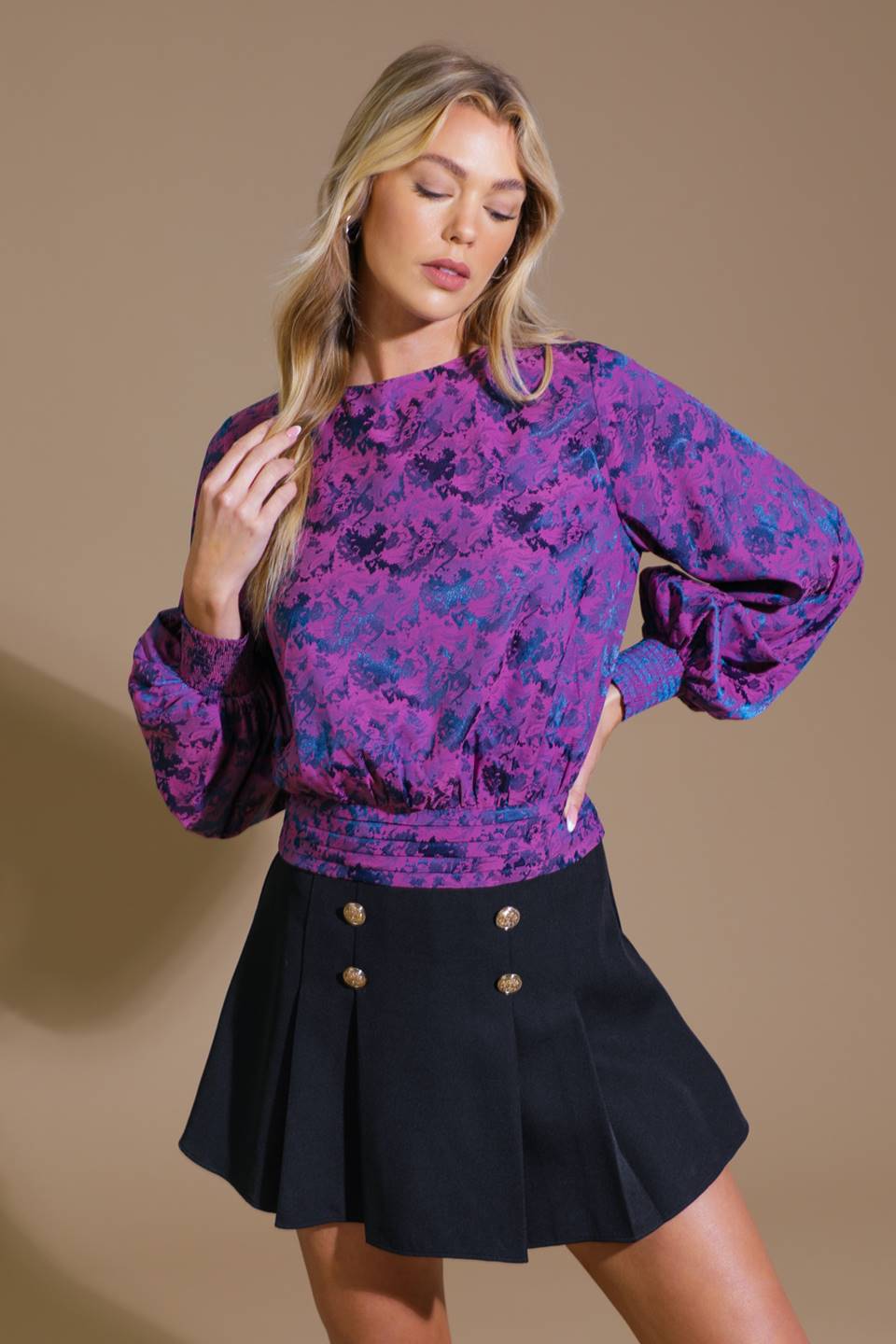 BEST PRESENCE JACQUARD WOVEN TOP - Concordia Style Boutique