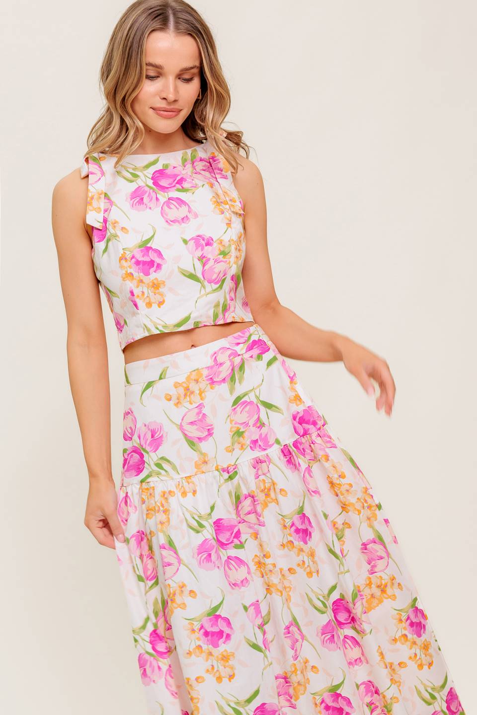 BOTANICAL BLISS WOVEN TOP AND SKIRT SET - Concordia Style Boutique
