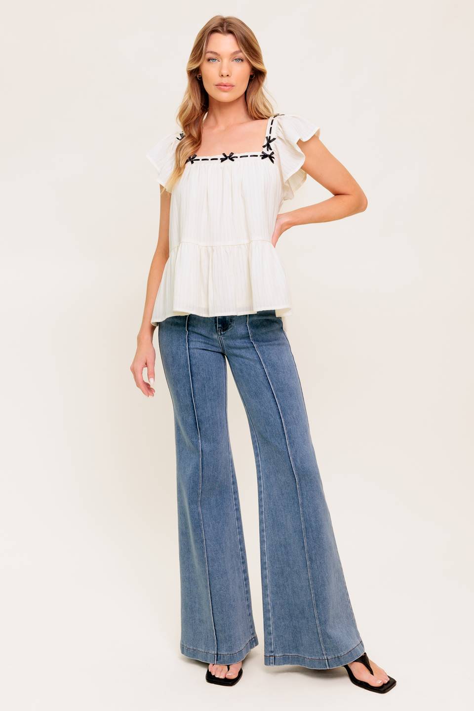 CELESTIAL CRUSH CREAM WOVEN TOP - Concordia Style Boutique