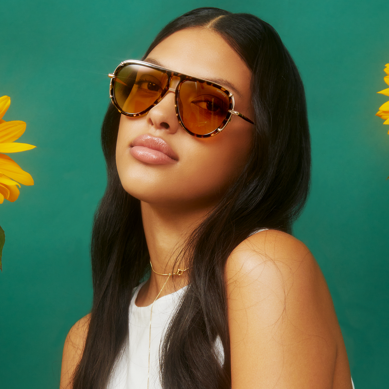 Ivy Luxe - Yellow Tangle-Free Round Aviator Sunglasses - Concordia Style Boutique