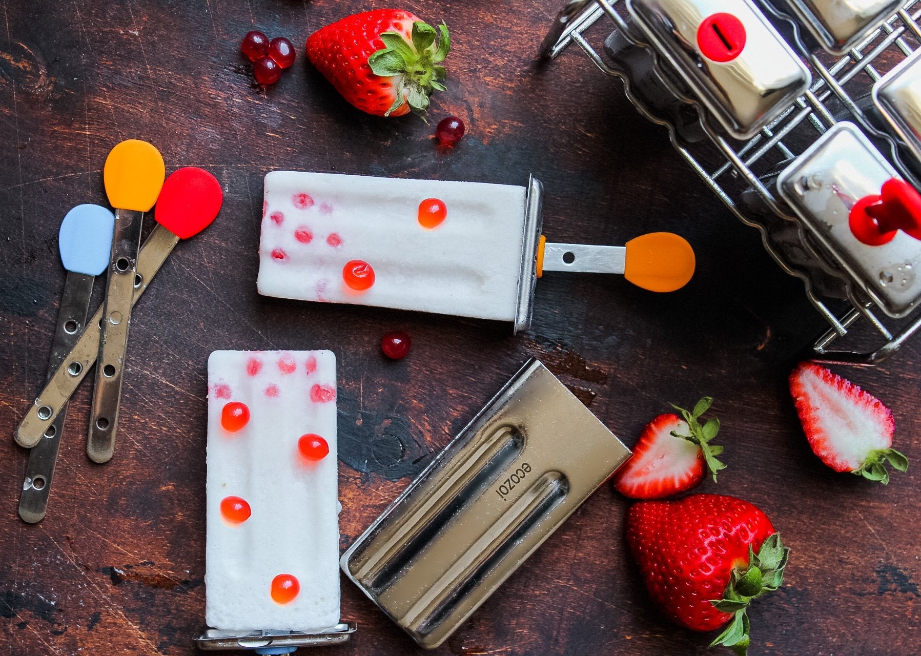 Stainless Steel Popsicle Molds and Rack, Square Shape, Steel Sticks - Concordia Style Boutique