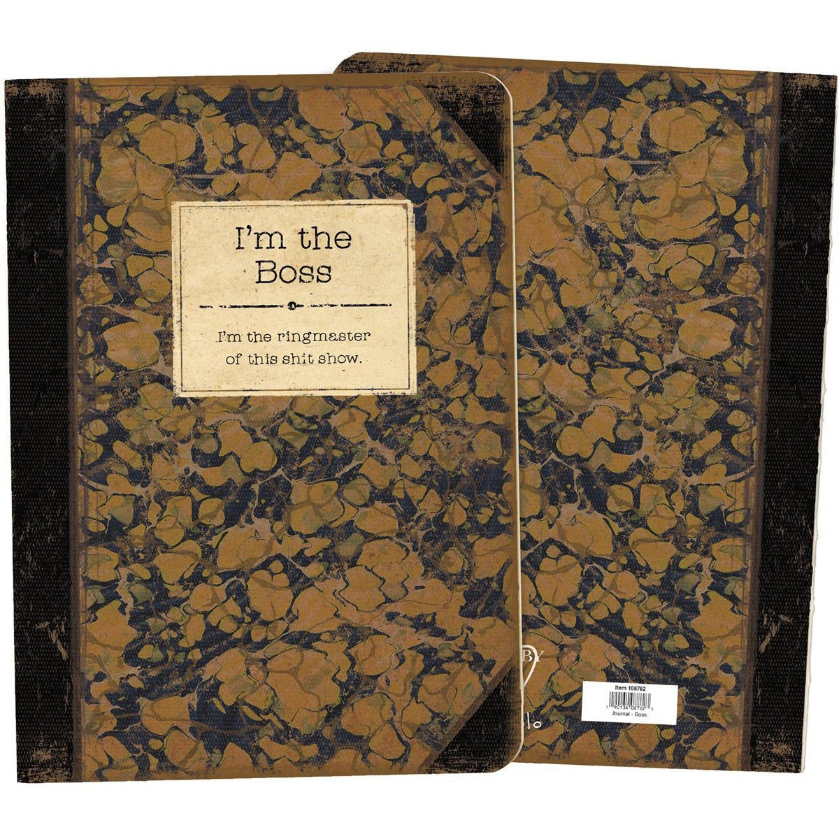 I'm The Boss Rustic Printed Journal | Lays Flat | Printed with Designs from Actual Vintage Books - Concordia Style Boutique