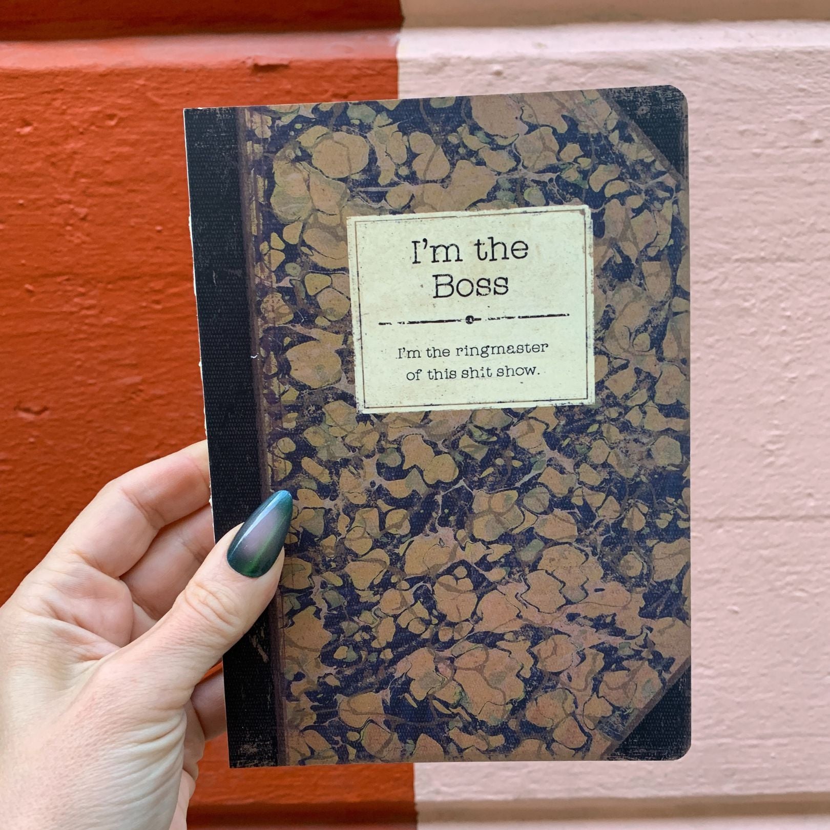 I'm The Boss Rustic Printed Journal | Lays Flat | Printed with Designs from Actual Vintage Books - Concordia Style Boutique