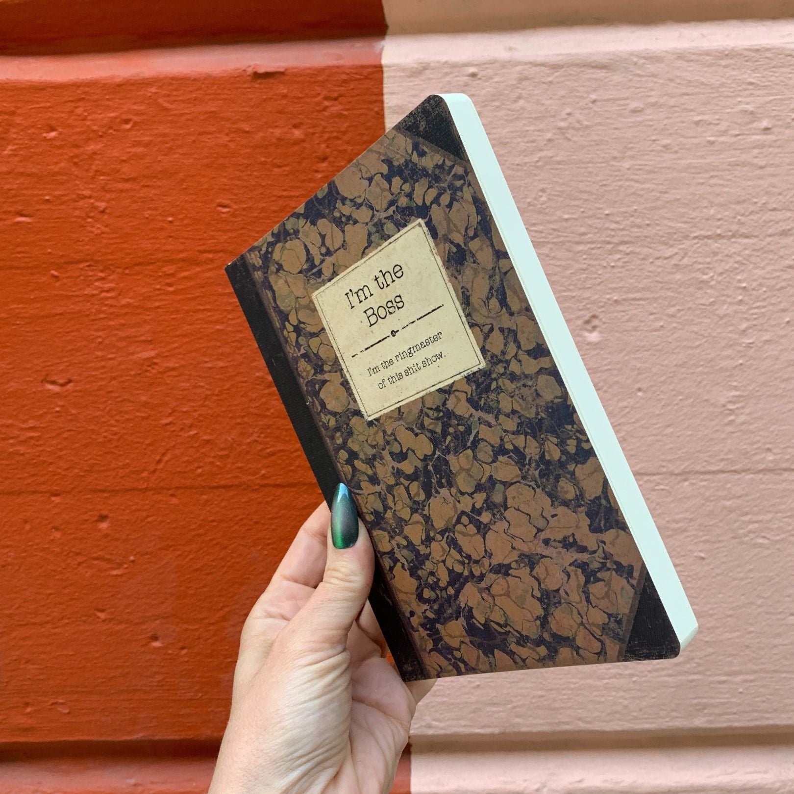 I'm The Boss Rustic Printed Journal | Lays Flat | Printed with Designs from Actual Vintage Books - Concordia Style Boutique