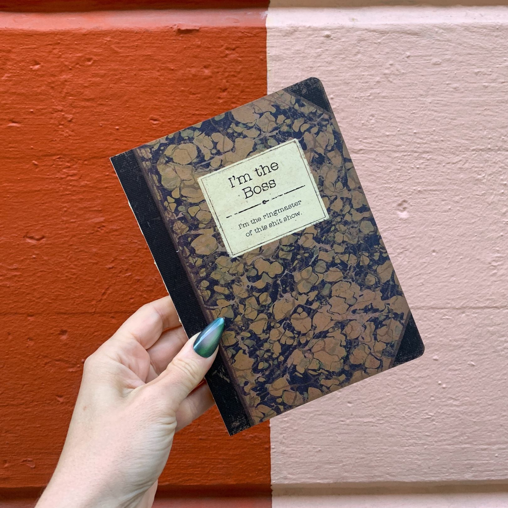 I'm The Boss Rustic Printed Journal | Lays Flat | Printed with Designs from Actual Vintage Books - Concordia Style Boutique