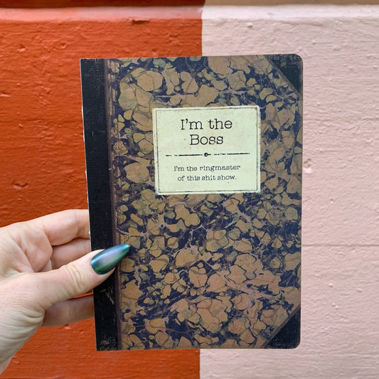 I'm The Boss Rustic Printed Journal | Lays Flat | Printed with Designs from Actual Vintage Books - Concordia Style Boutique