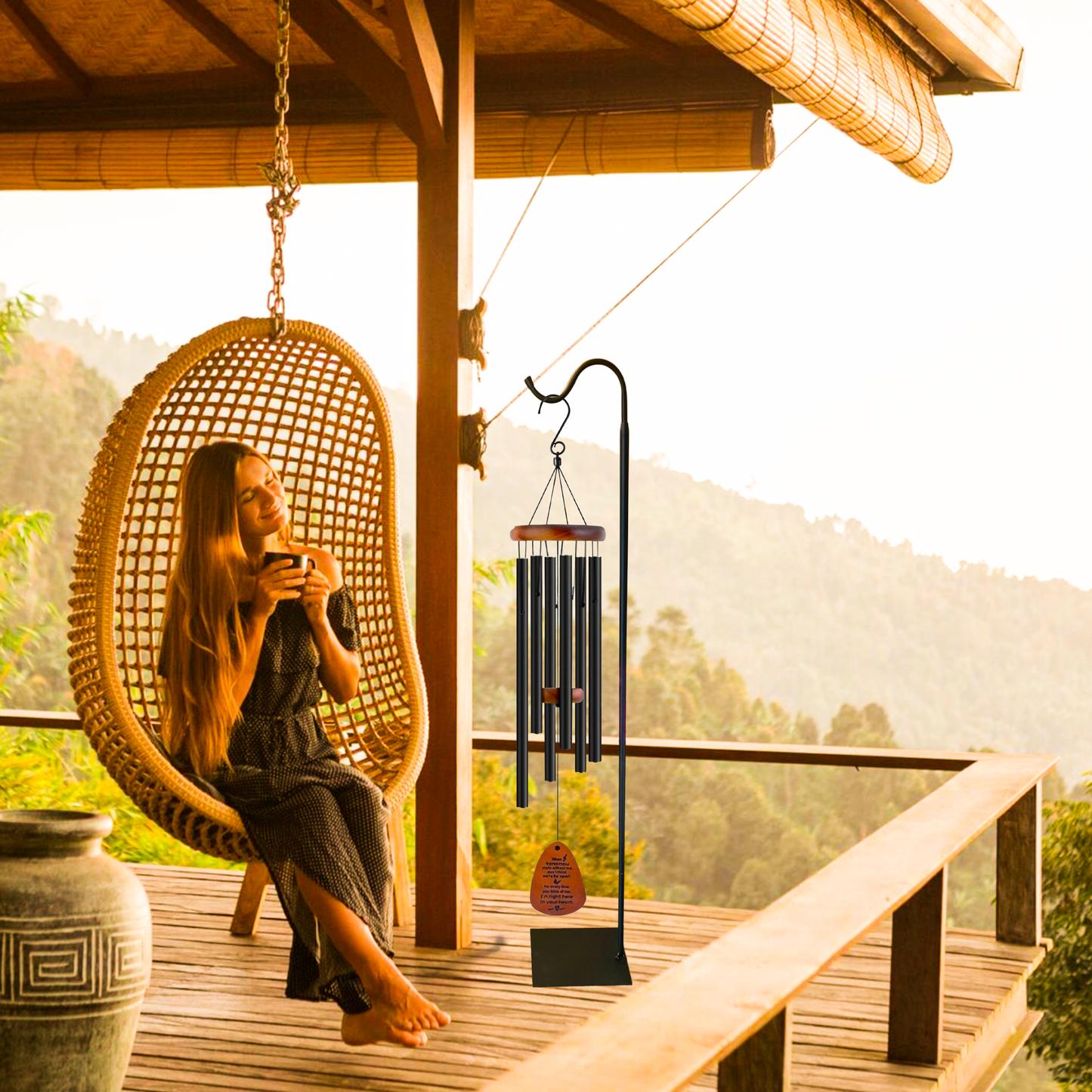 60" Adjustable Heavy Duty Shepherd's Hook Floor Stand For Patio/Garden