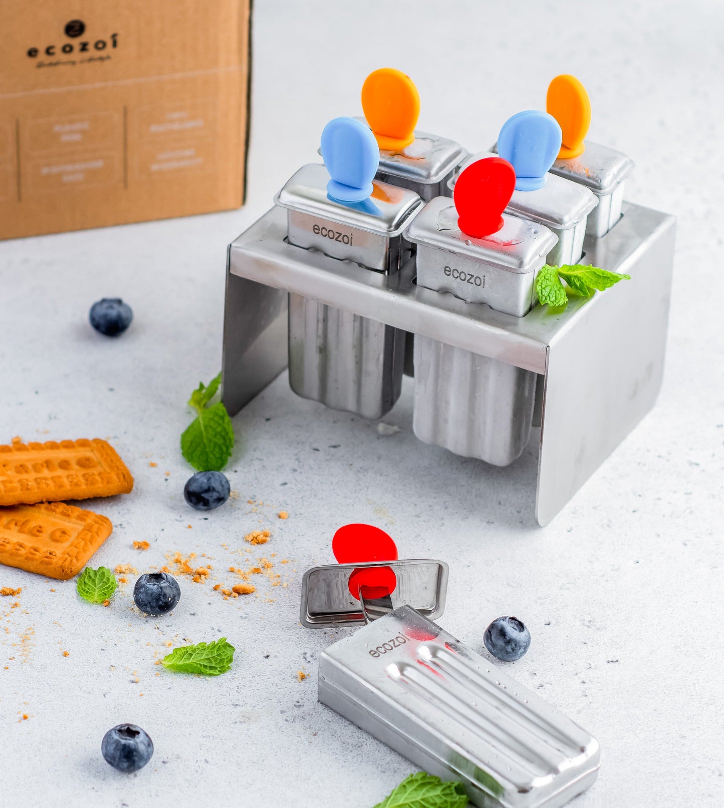 Stainless Steel Popsicle Molds, Mini Square with Stainless Steel Sticks - Concordia Style Boutique