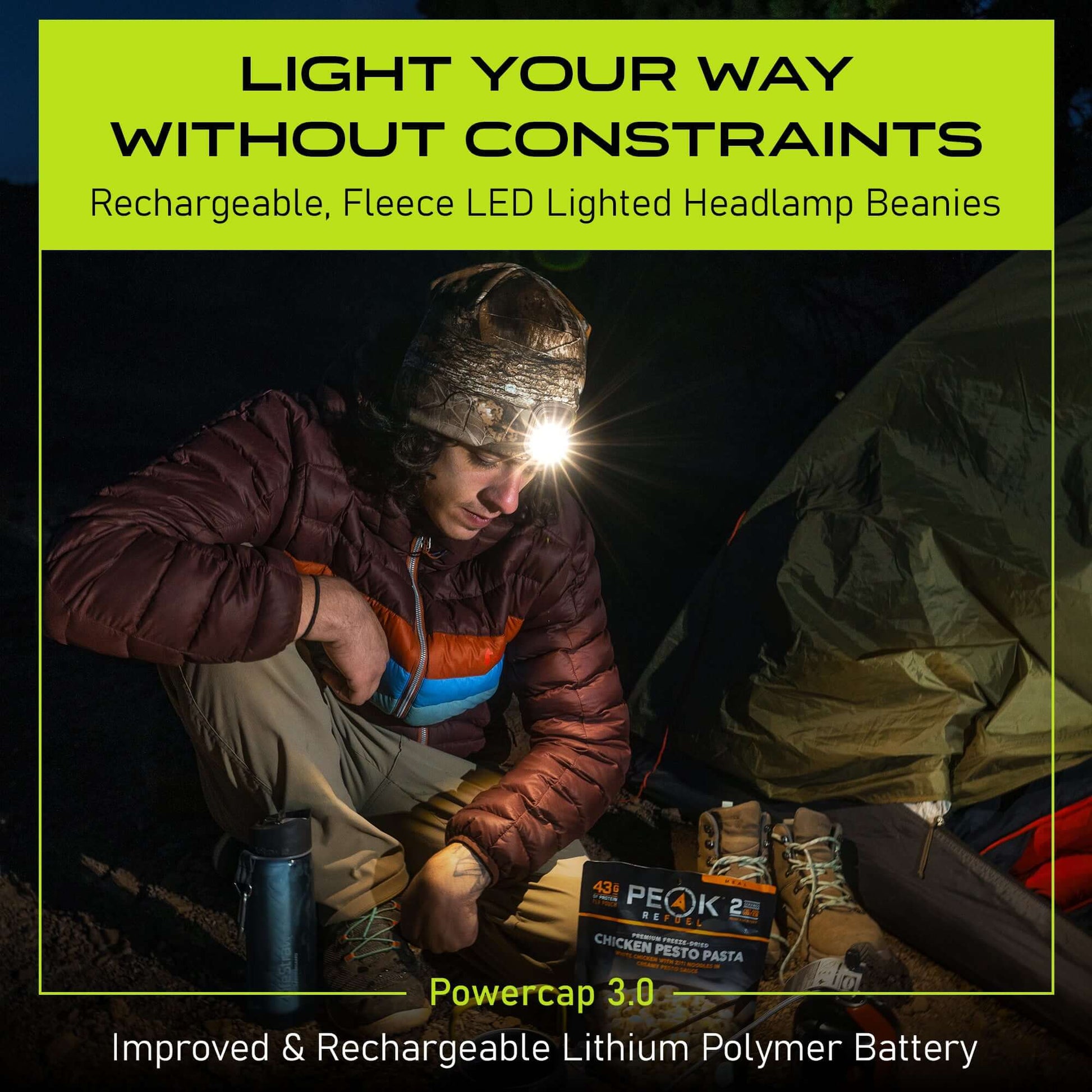 POWERCAP 3.0 Lighted Headlamp Fleece Beanies Rechargeable LED - 150 Lumens - Concordia Style Boutique