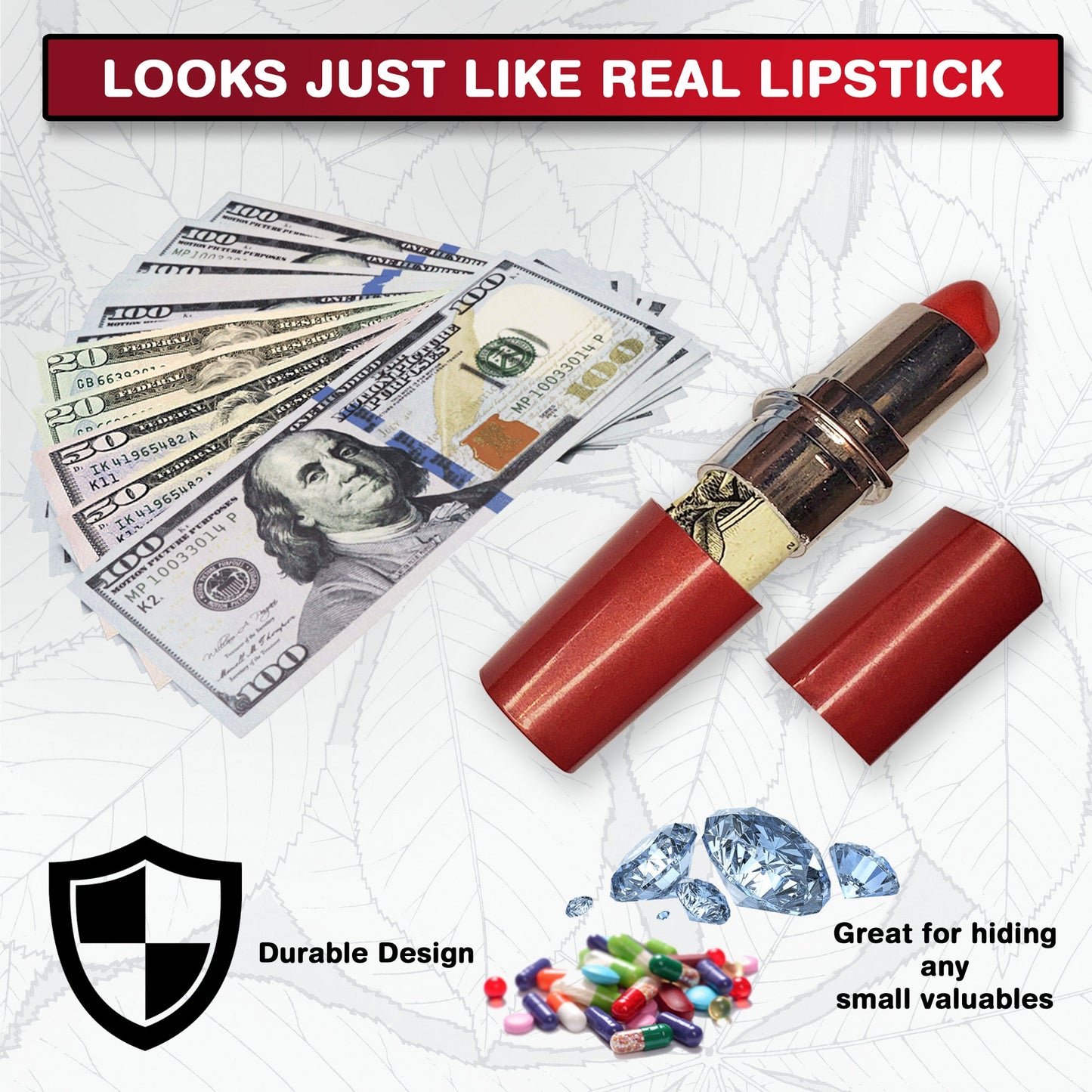 Fake Lipstick Diversion Safe (2 pack) - Hidden Compartment to Store your Valuable Items