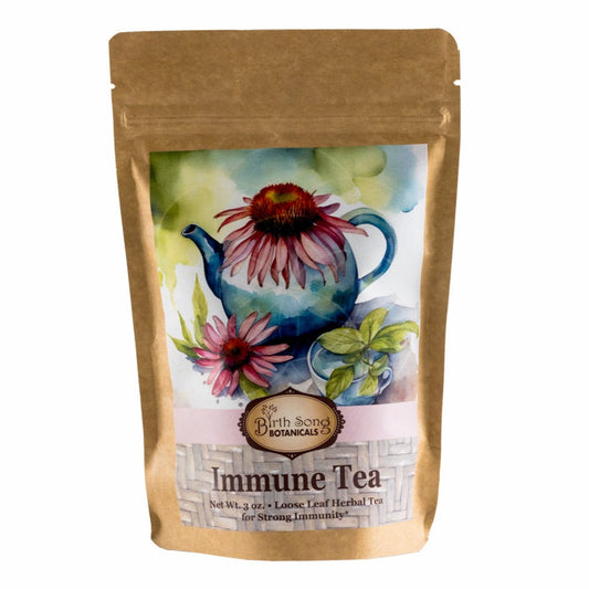 Herbal Immune Tea For Cold Season Support with Echinacea and Elderberry for Immune and Respiratory Support*, Caffeine Free, Loose Leaf 3 oz. - Concordia Style Boutique