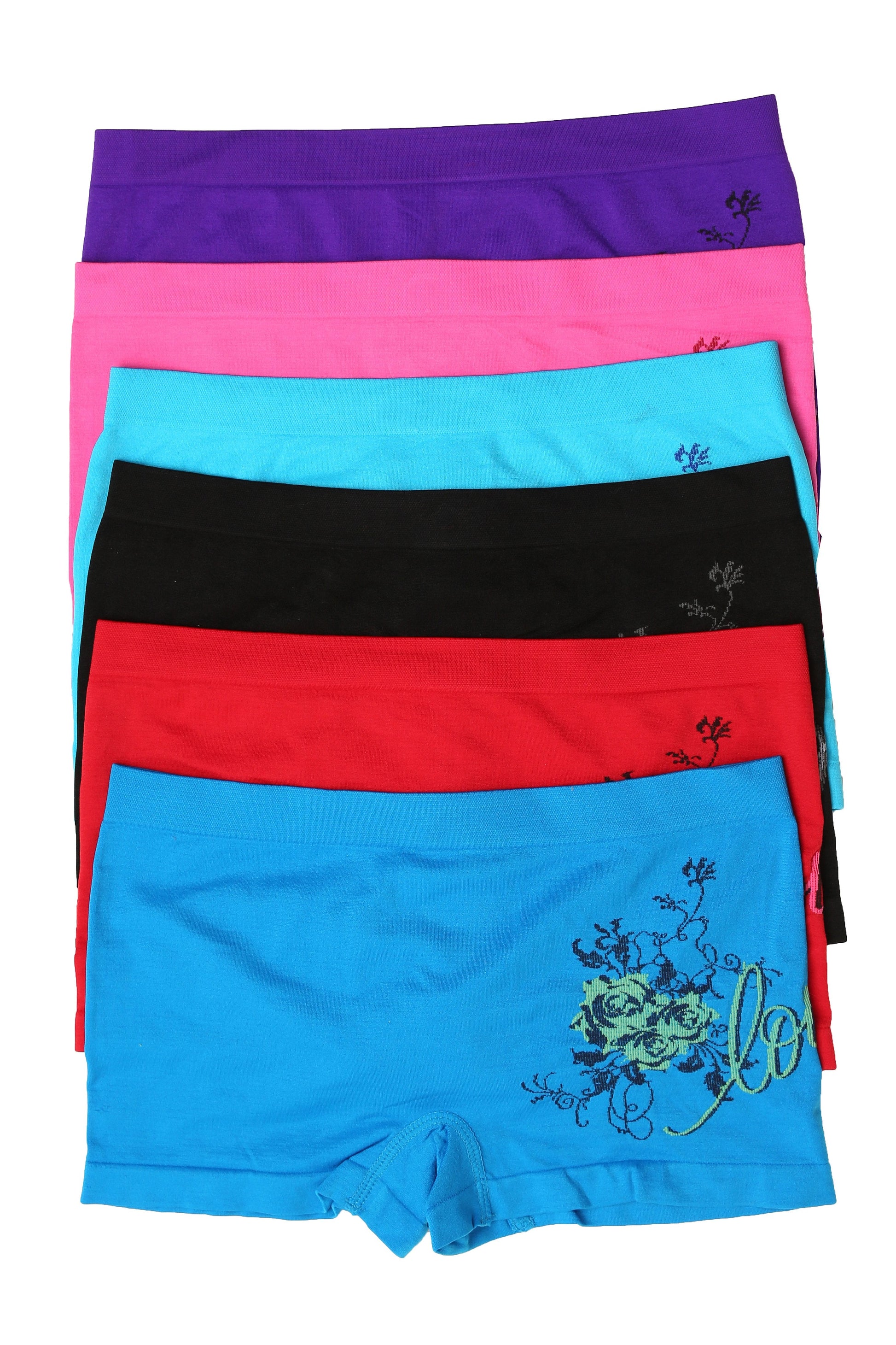 Sakkas Women's Seamless Stretch Boy Short Panties (6 Pack) - Concordia Style Boutique