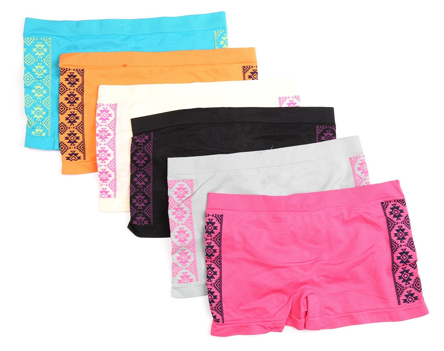 Sakkas Women's Seamless Stretch Boy Short Panties (6 Pack) - Concordia Style Boutique