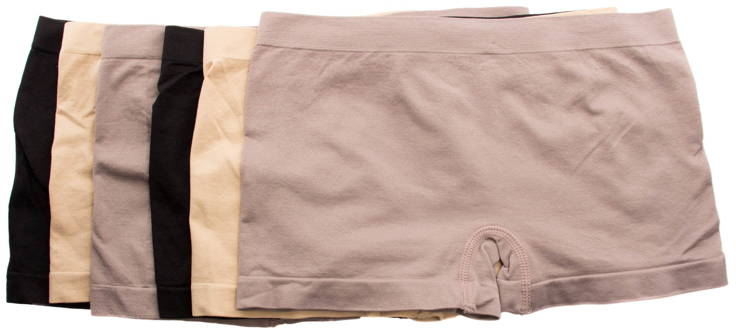 Sakkas Women's Seamless Stretch Boy Short Panties (6 Pack) - Concordia Style Boutique