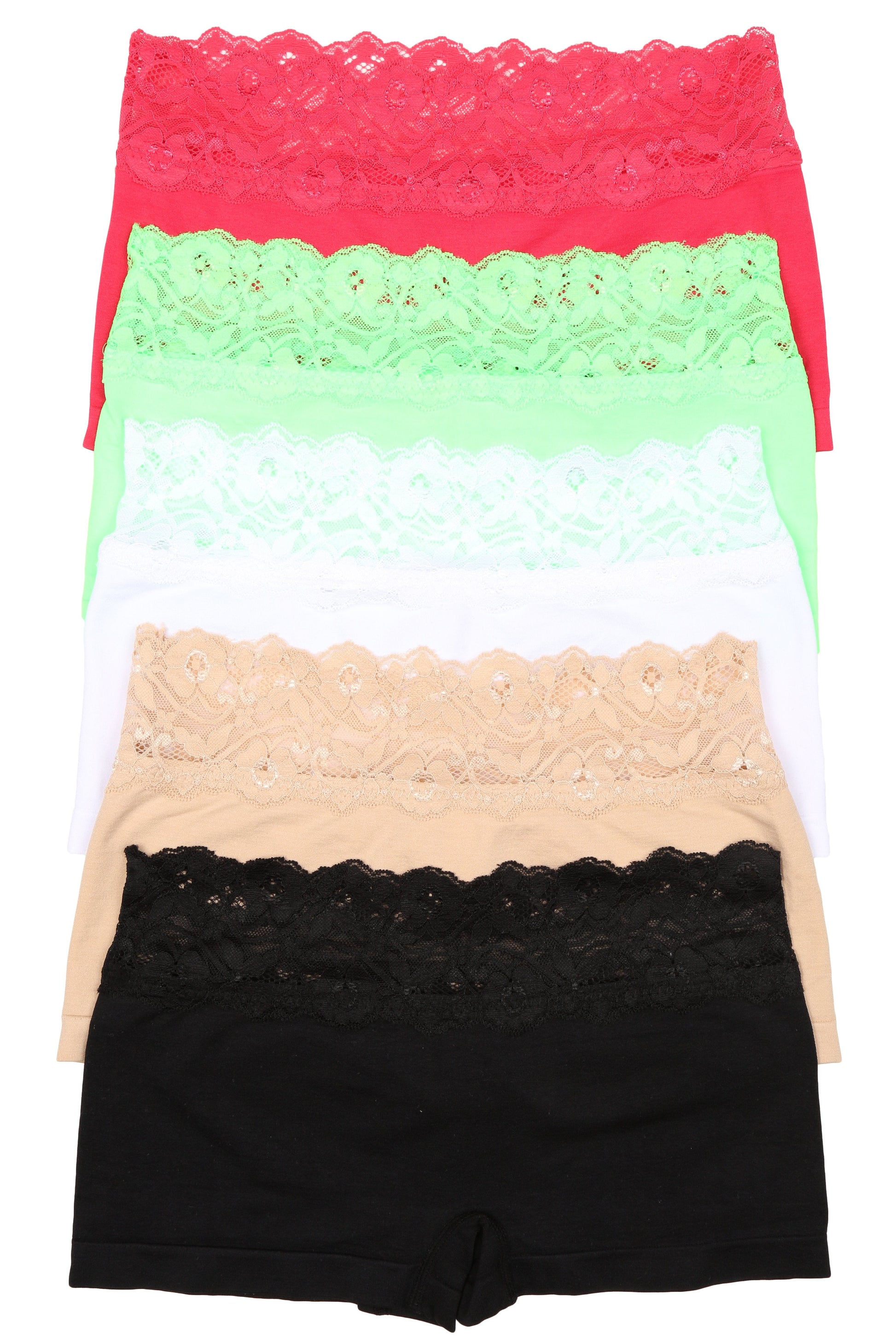 Sakkas Women's Seamless Stretch Boy Short Panties (6 Pack) - Concordia Style Boutique