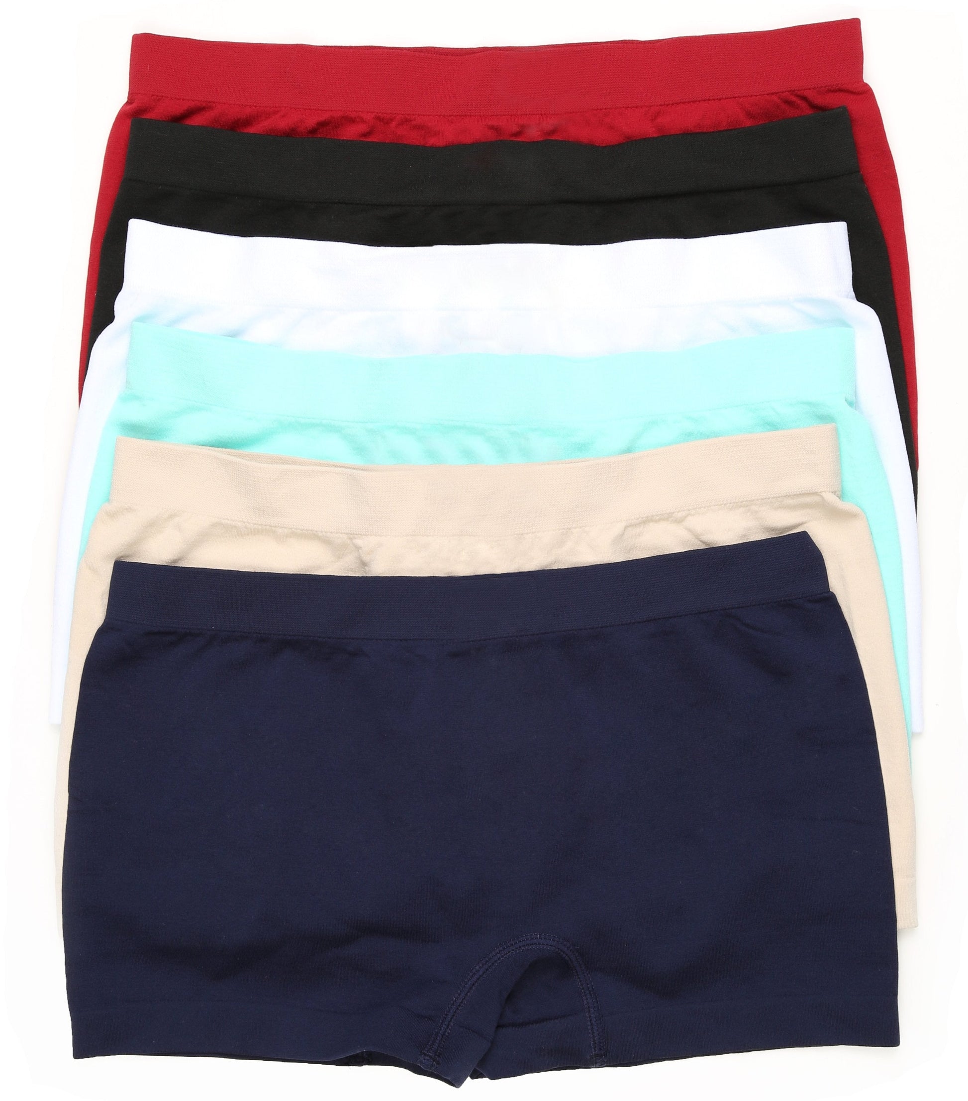 Sakkas Women's Seamless Stretch Boy Short Panties (6 Pack) - Concordia Style Boutique