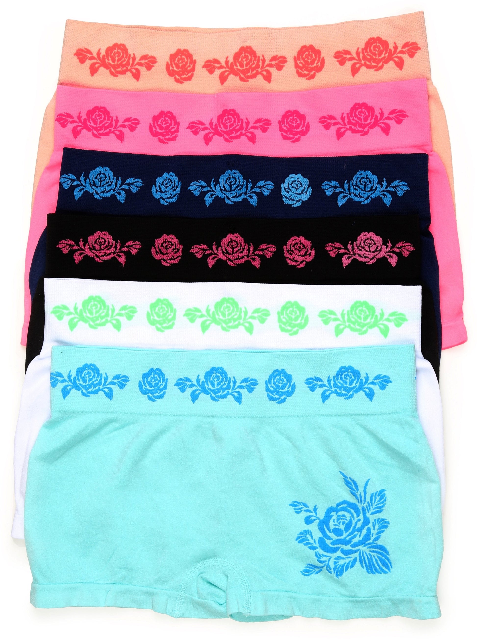 Sakkas Women's Seamless Stretch Boy Short Panties (6 Pack) - Concordia Style Boutique