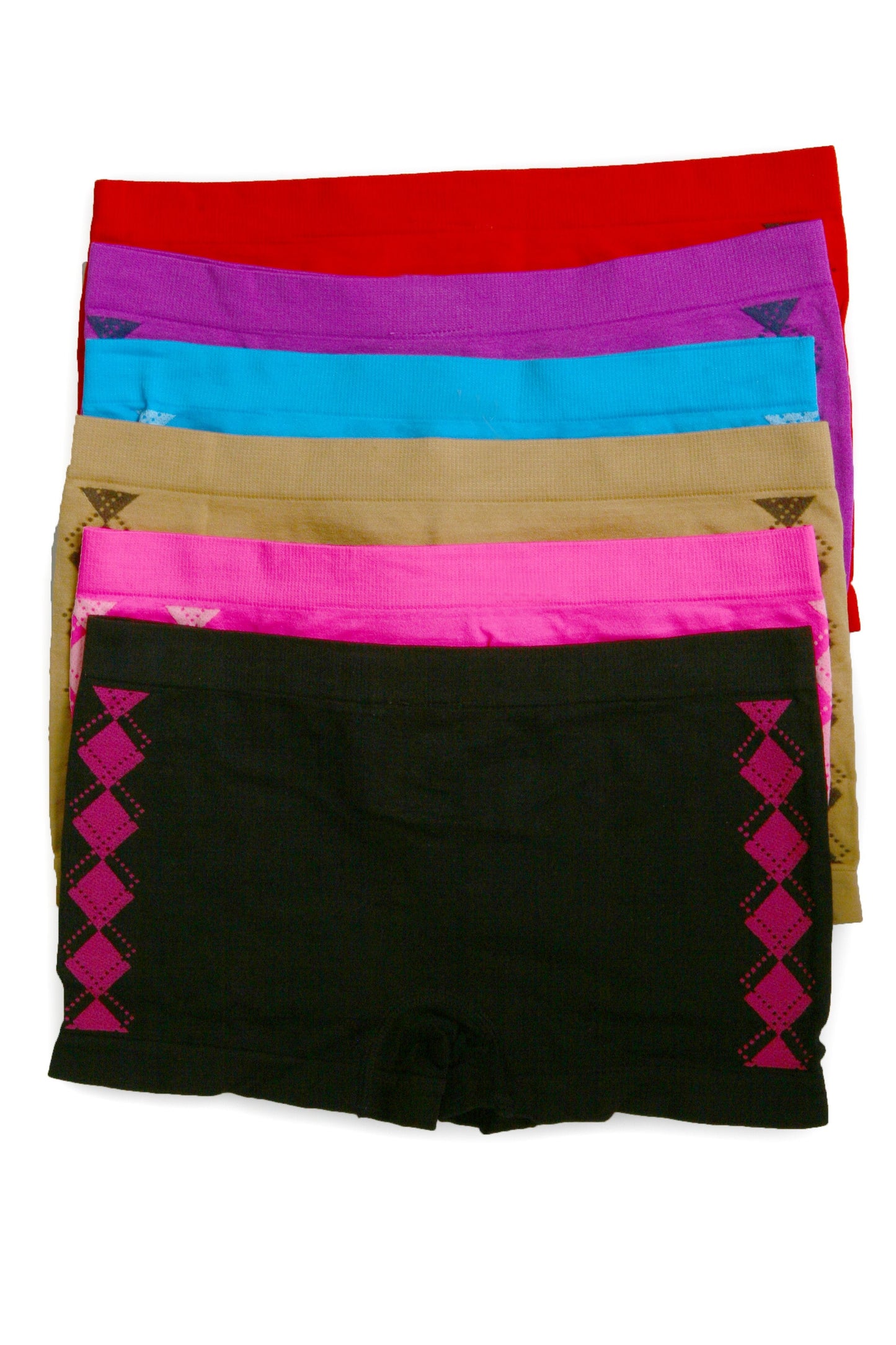 Sakkas Women's Seamless Stretch Boy Short Panties (6 Pack) - Concordia Style Boutique