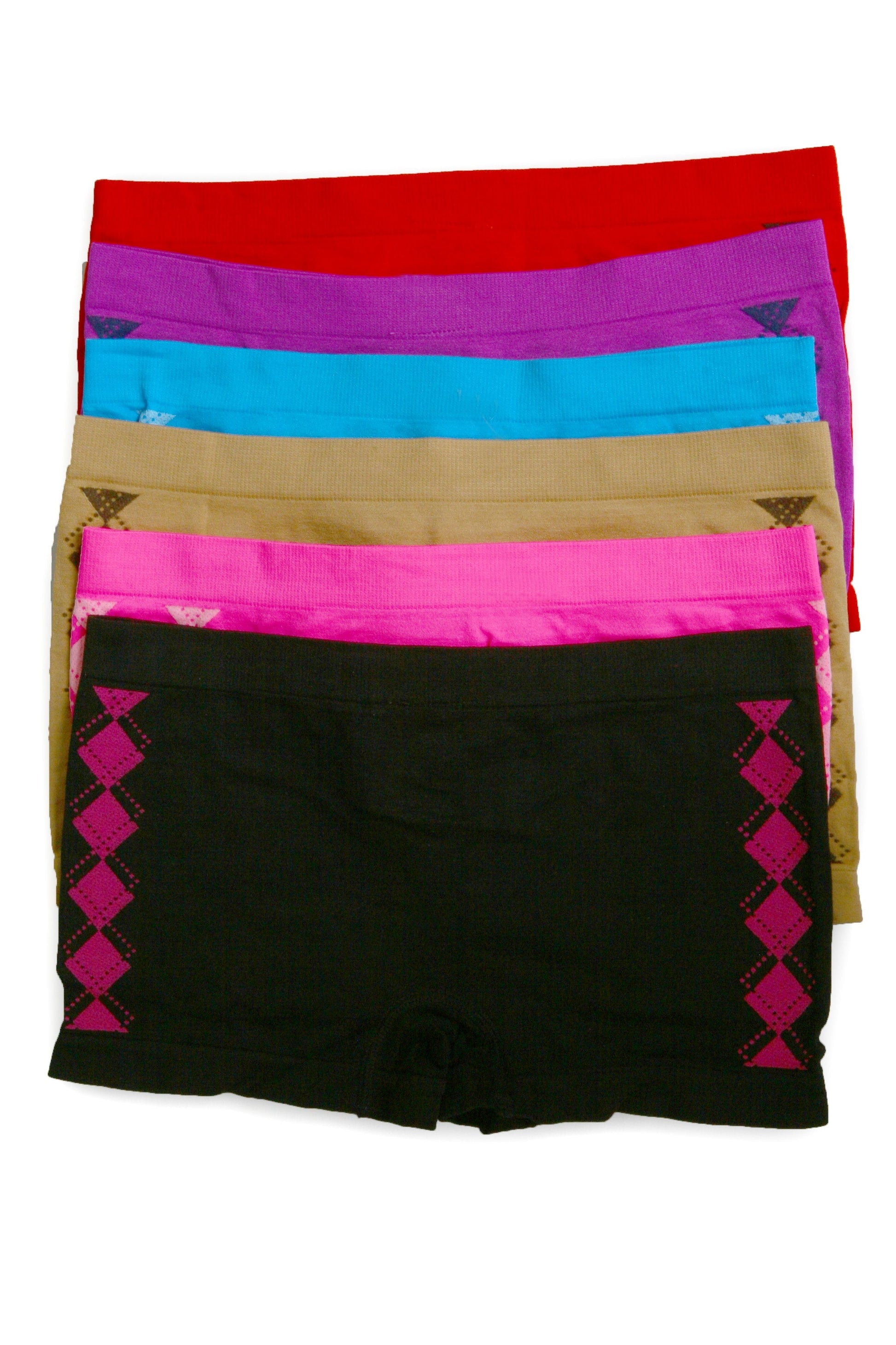 Sakkas Women's Seamless Stretch Boy Short Panties (6 Pack) - Concordia Style Boutique