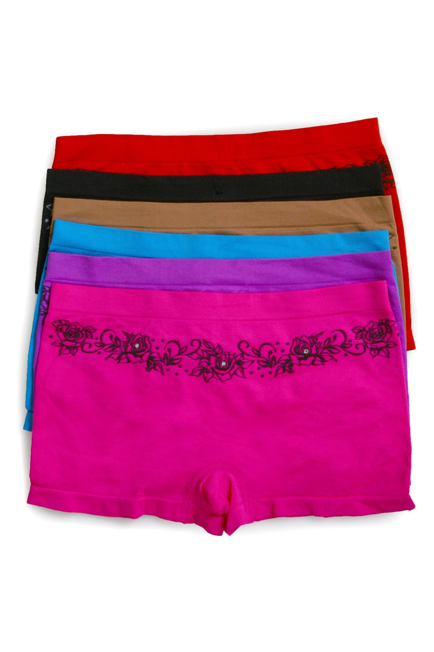 Sakkas Women's Seamless Stretch Boy Short Panties (6 Pack) - Concordia Style Boutique