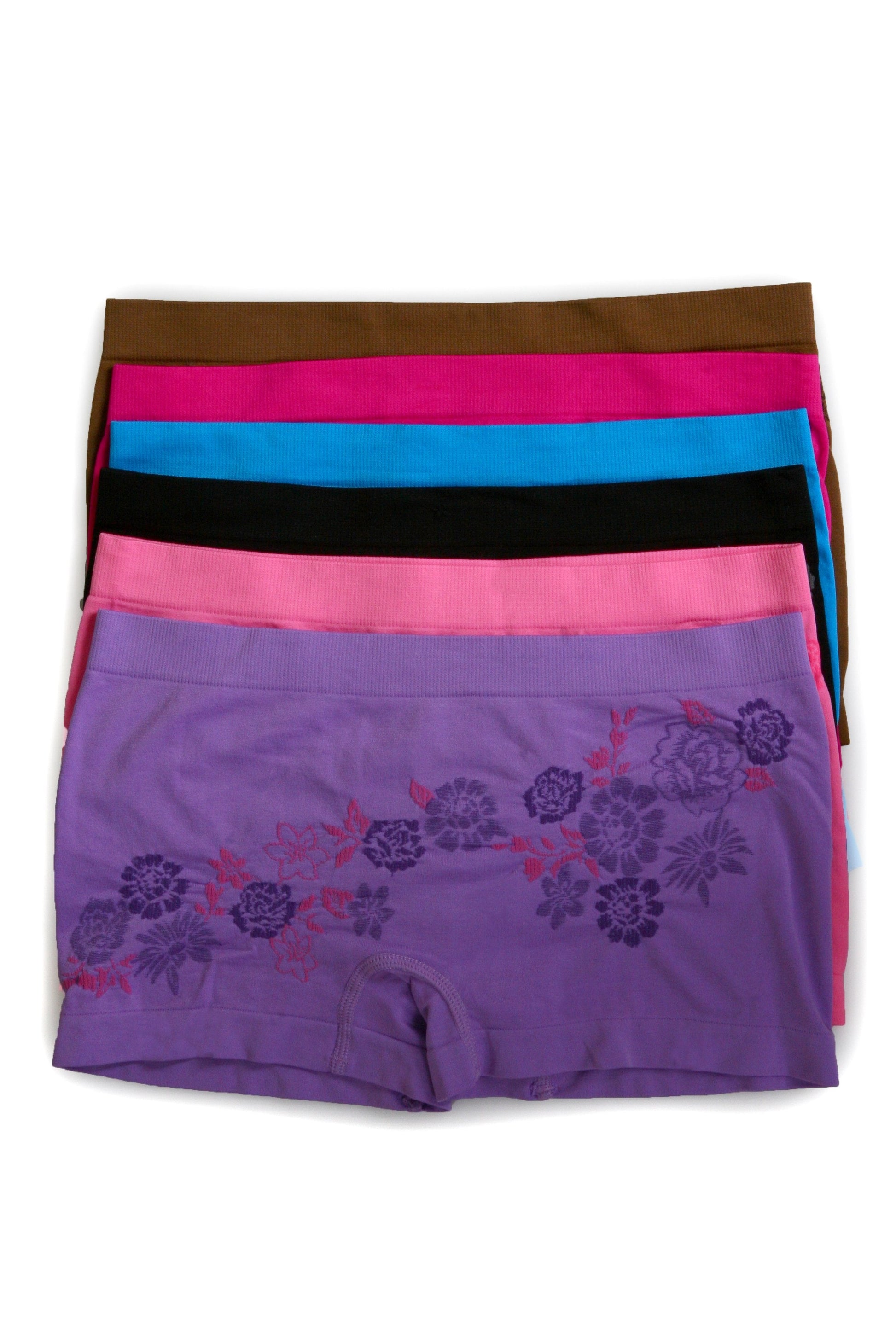 Sakkas Women's Seamless Stretch Boy Short Panties (6 Pack) - Concordia Style Boutique