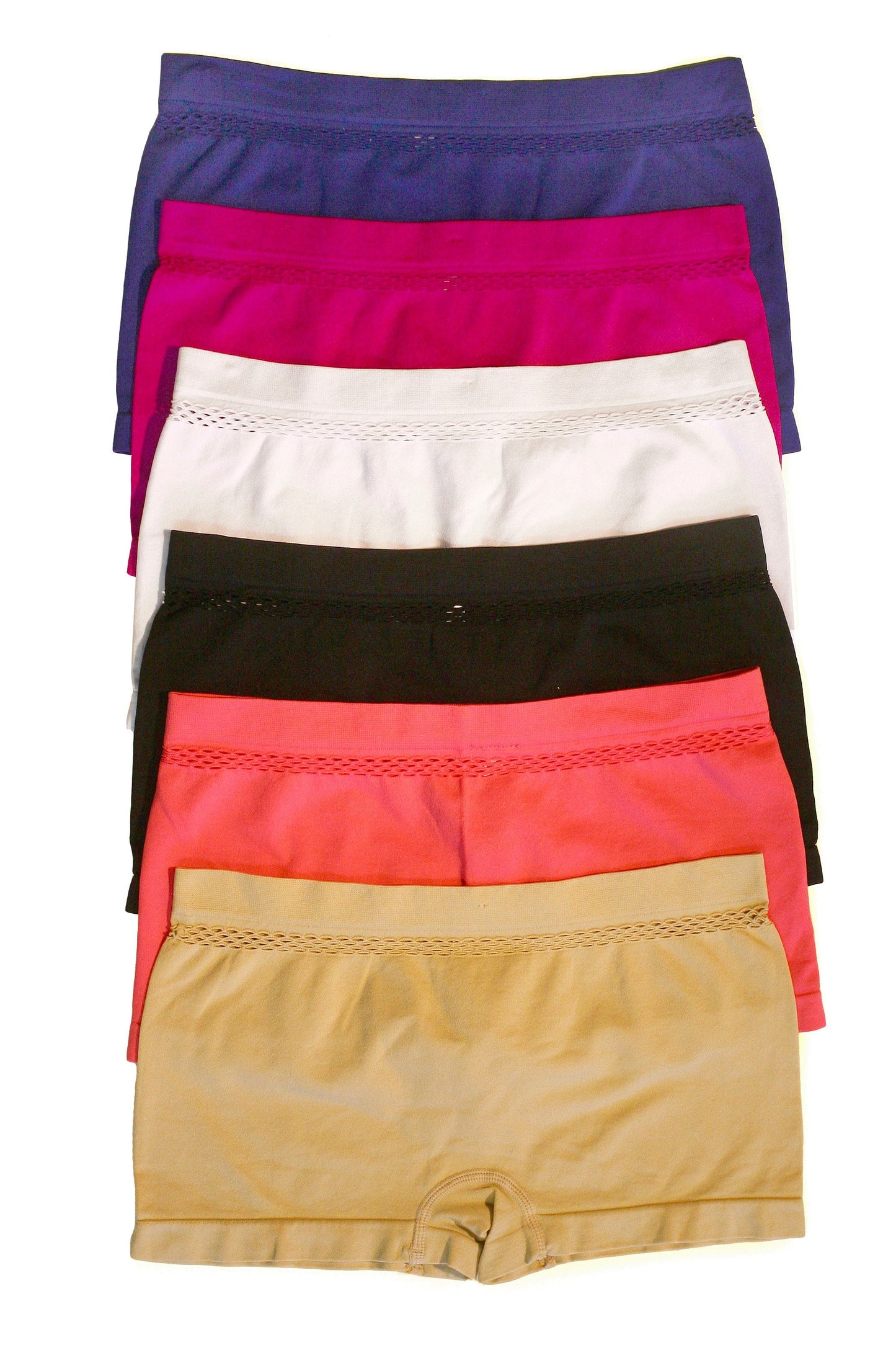 Sakkas Women's Seamless Stretch Boy Short Panties (6 Pack) - Concordia Style Boutique