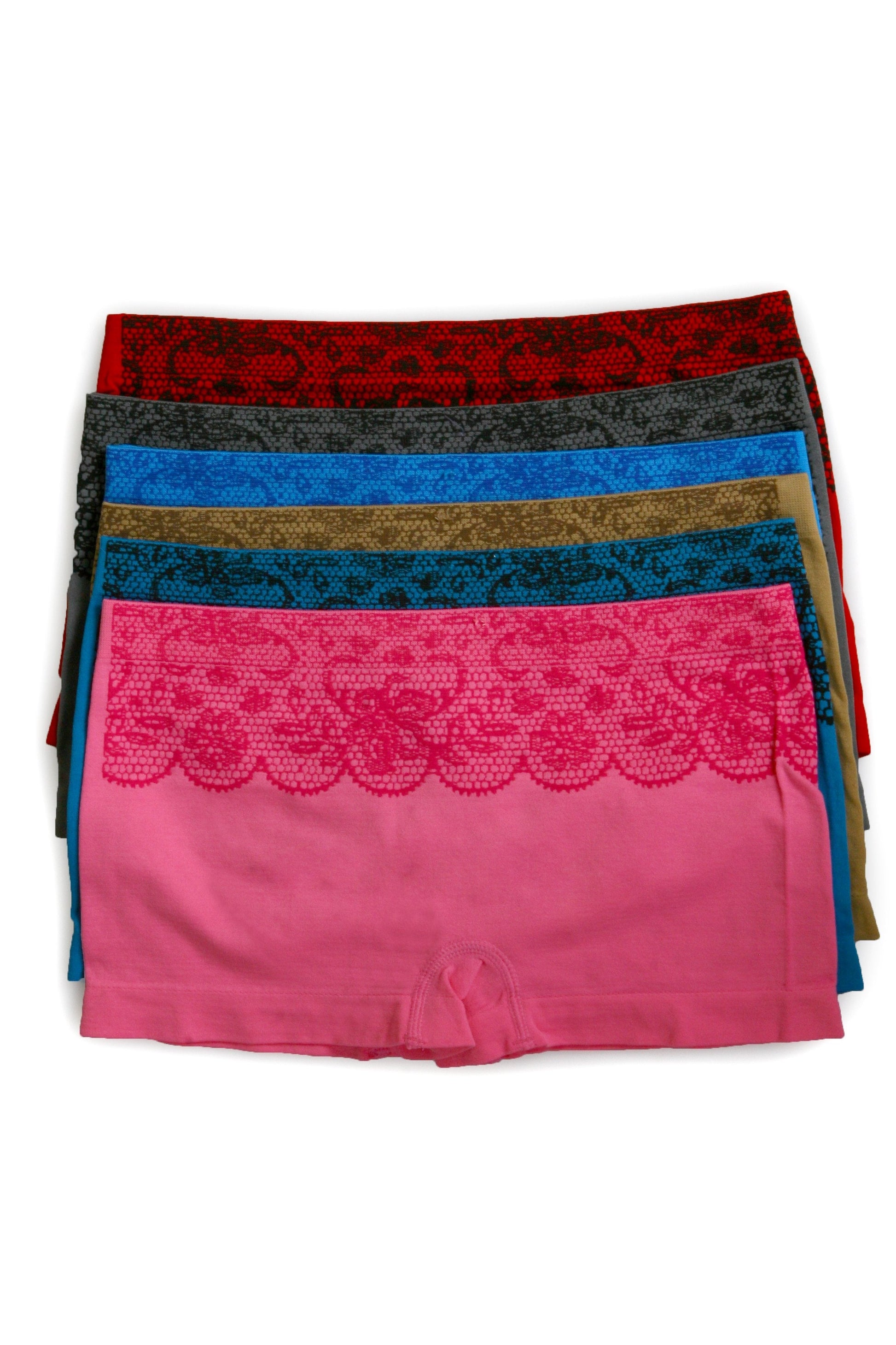 Sakkas Women's Seamless Stretch Boy Short Panties (6 Pack) - Concordia Style Boutique