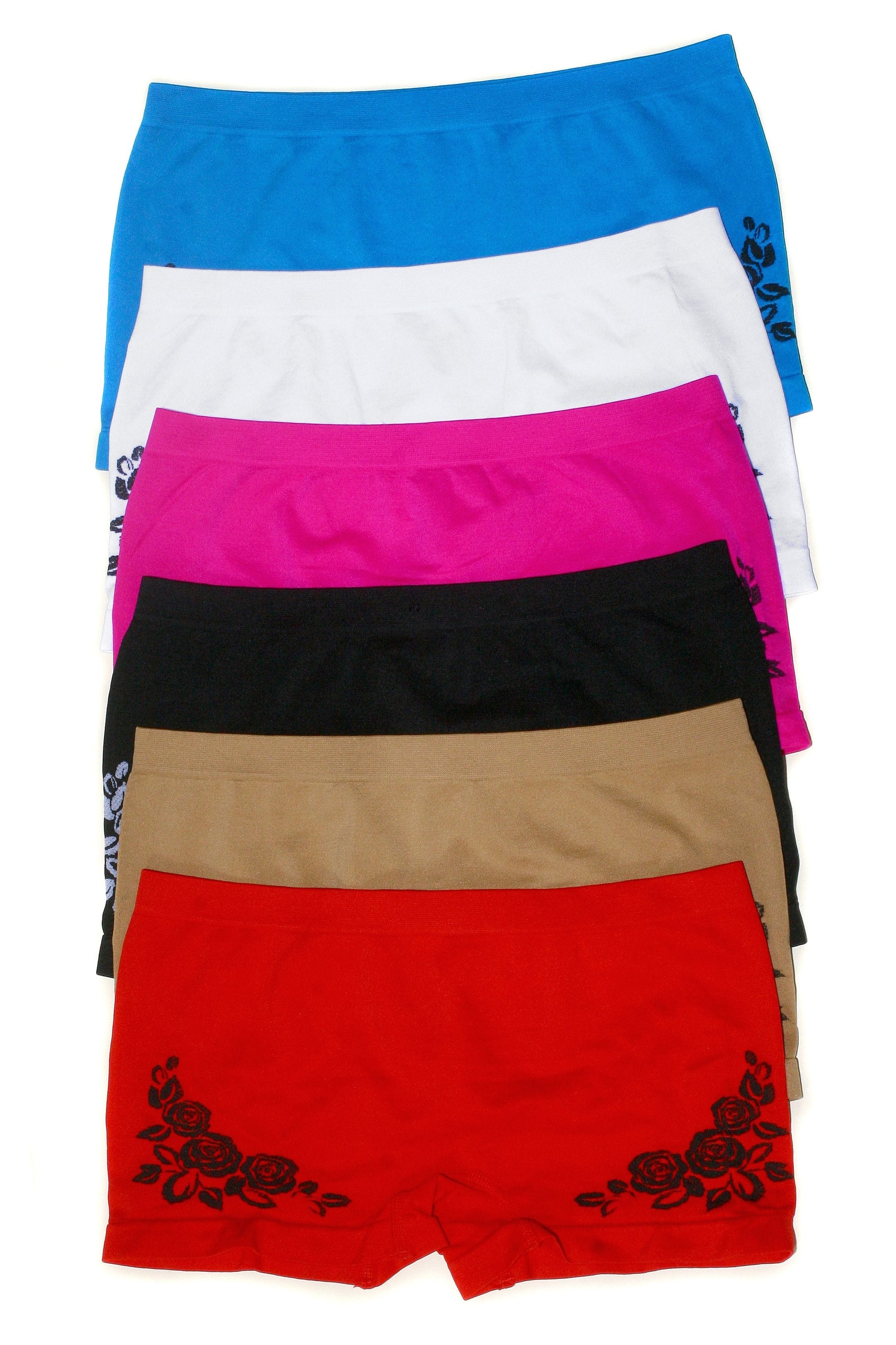 Sakkas Women's Seamless Stretch Boy Short Panties (6 Pack) - Concordia Style Boutique