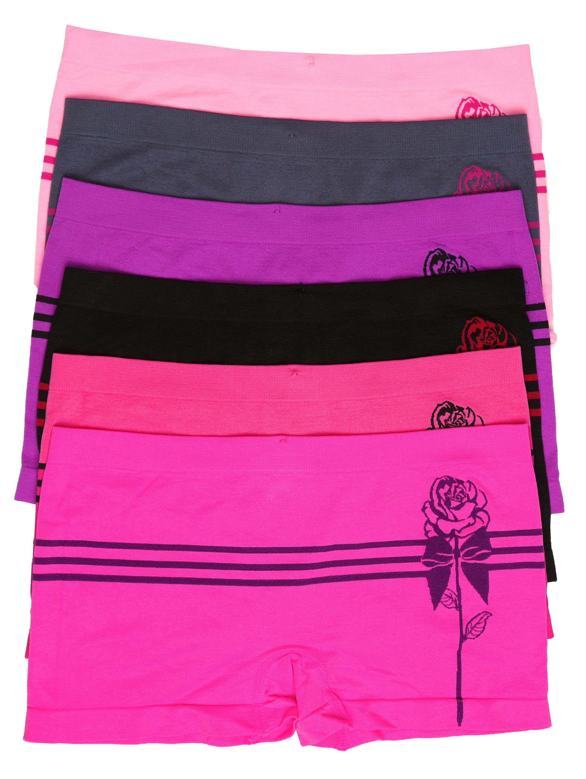 Sakkas Women's Seamless Stretch Boy Short Panties (6 Pack) - Concordia Style Boutique