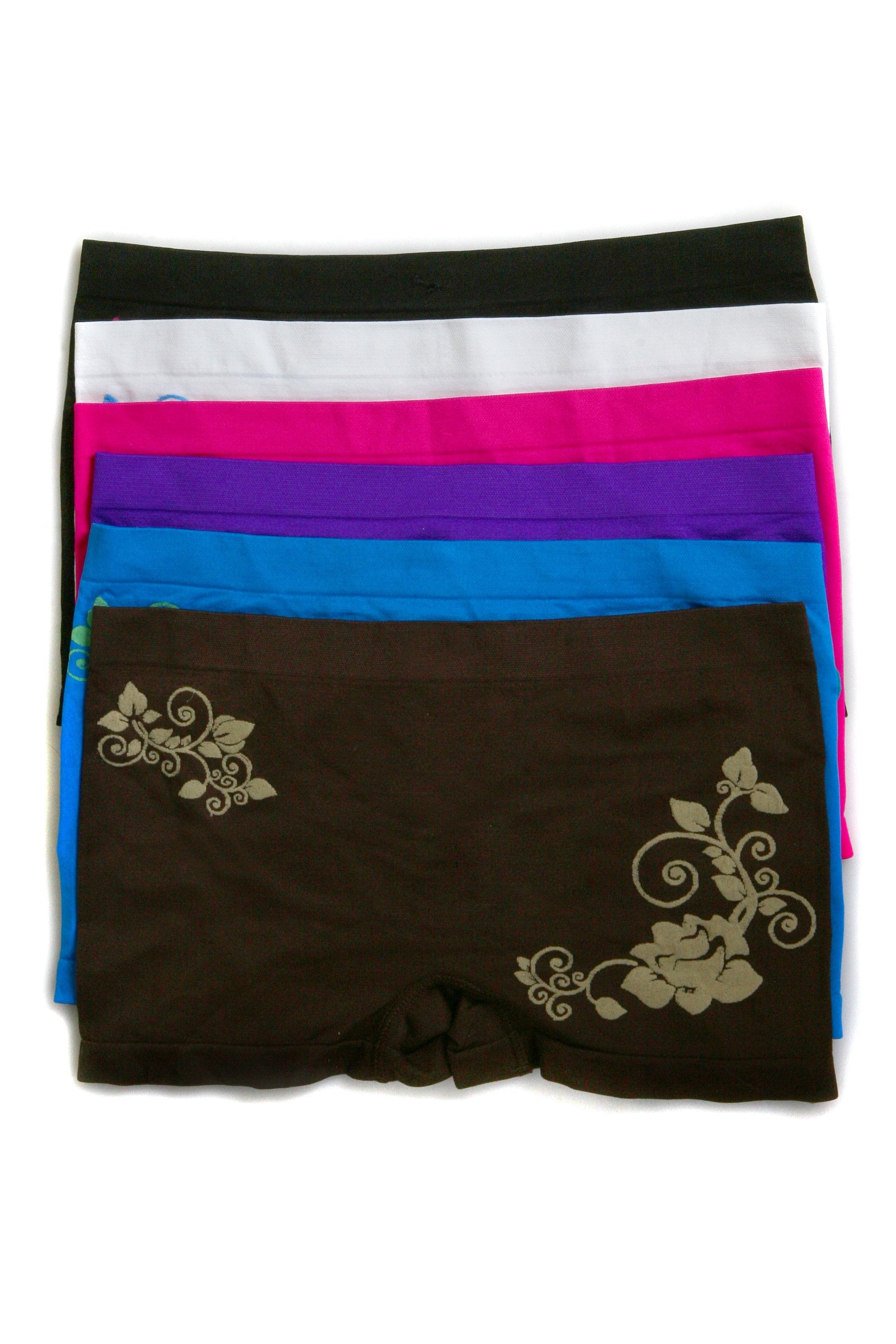 Sakkas Women's Seamless Stretch Boy Short Panties (6 Pack) - Concordia Style Boutique