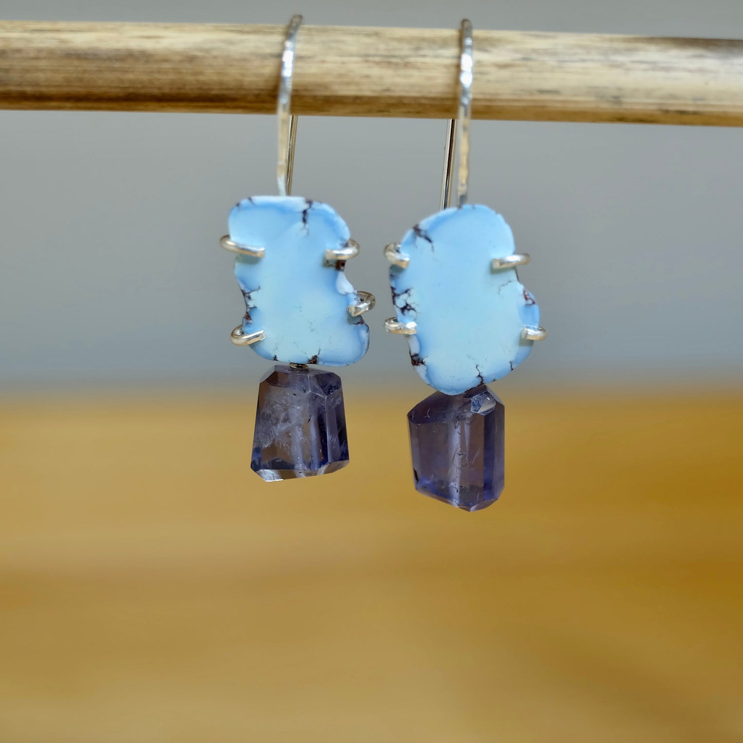 Iolite Golden Hills Turquoise Dangle Earrings