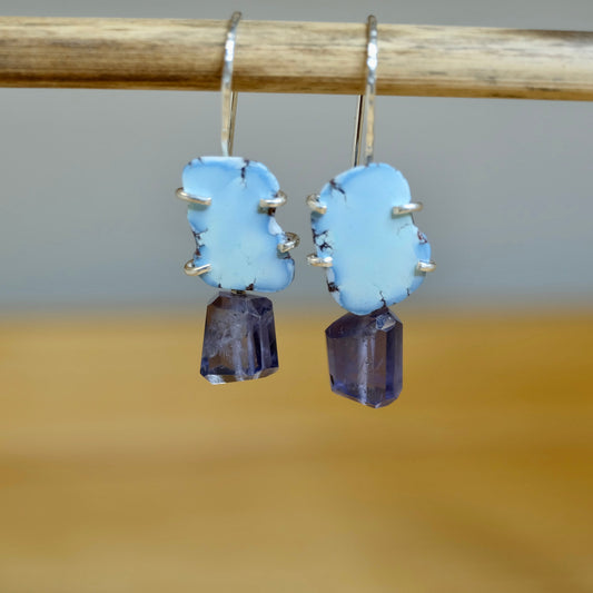 Iolite Golden Hills Turquoise Dangle Earrings