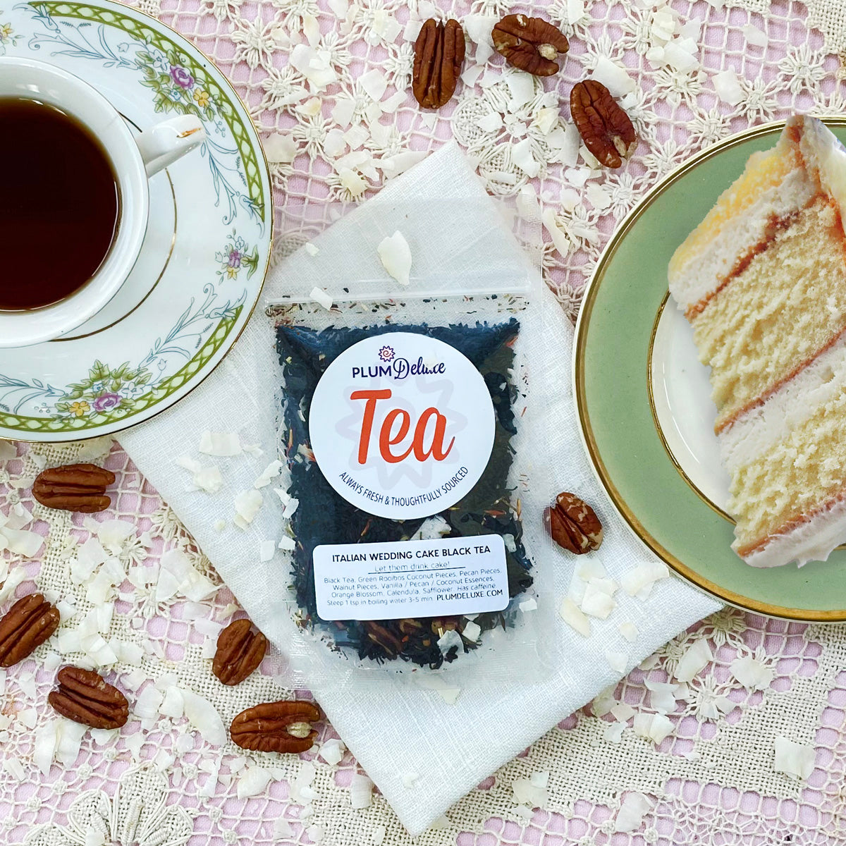 Italian Wedding Cake Blend Dessert Tea (Caramel - Coconut - Pecan) - Concordia Style Boutique
