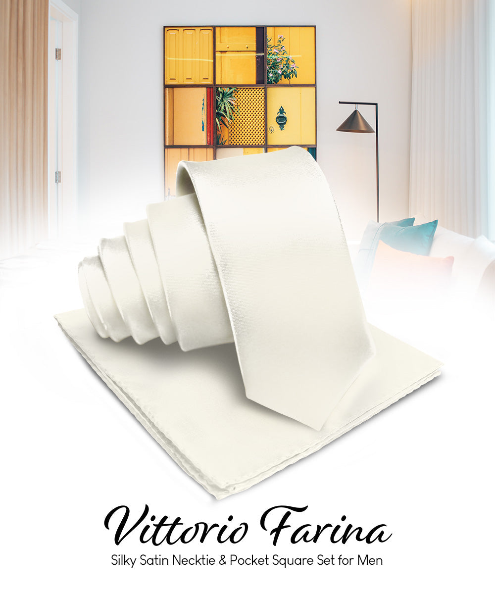 Vittorio Farina Men's Satin Necktie & Pocket Square