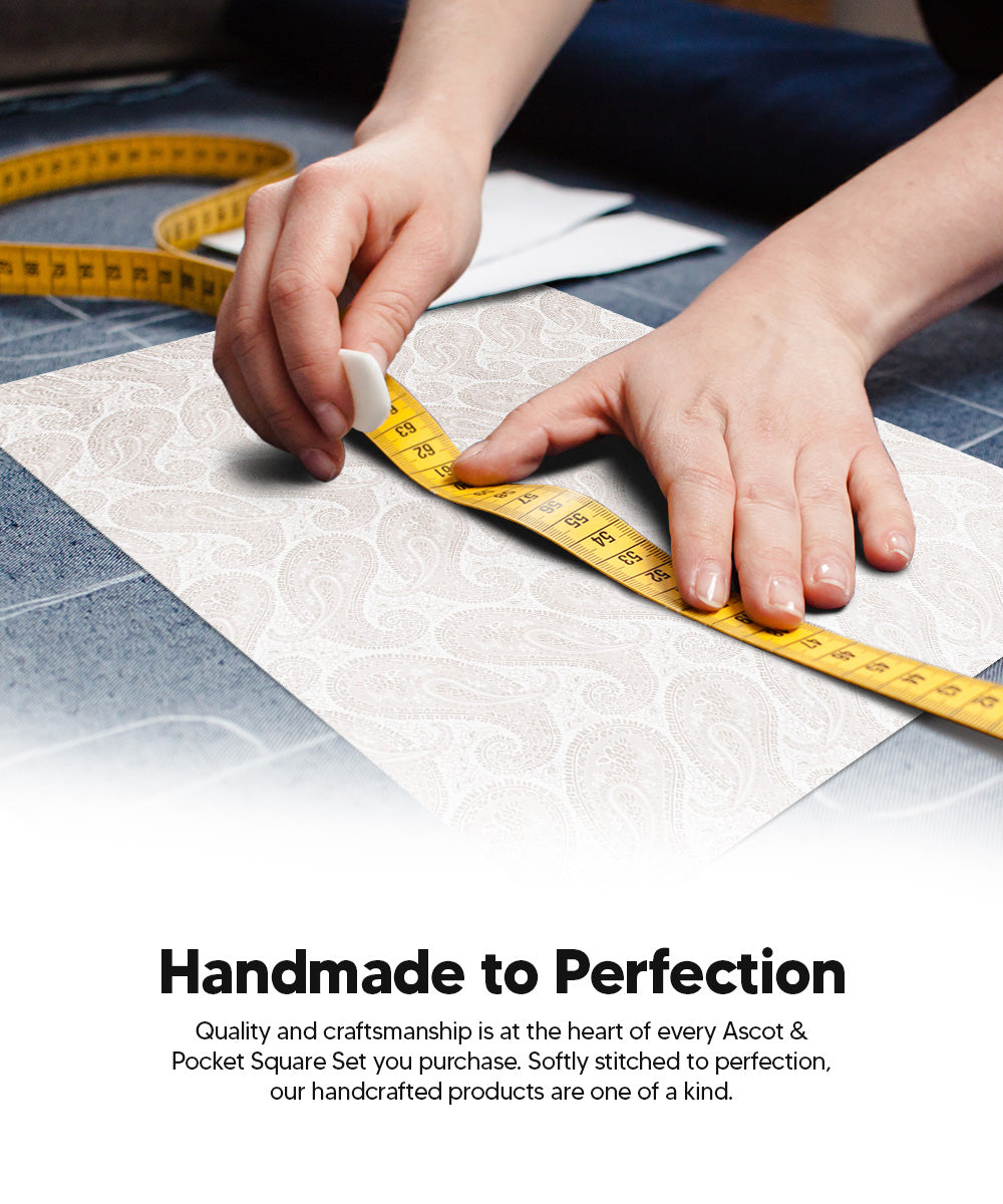 Vittorio Farina Men's Woven Pasiley Ascot & Pocket Square