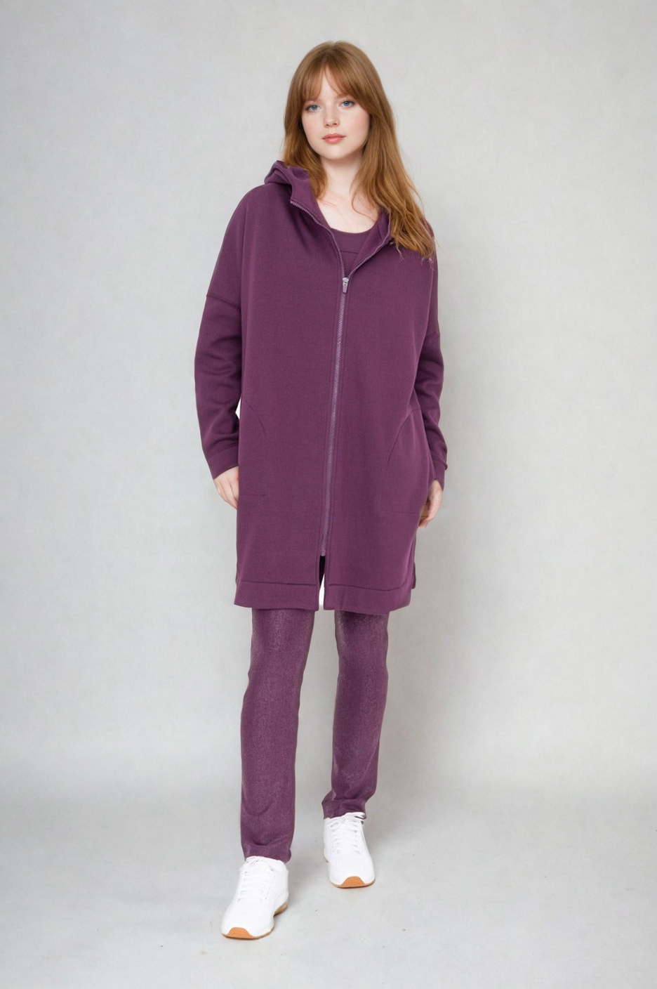 Cozy Comfort  Zip Up Hoodie Jacket  Burgundy