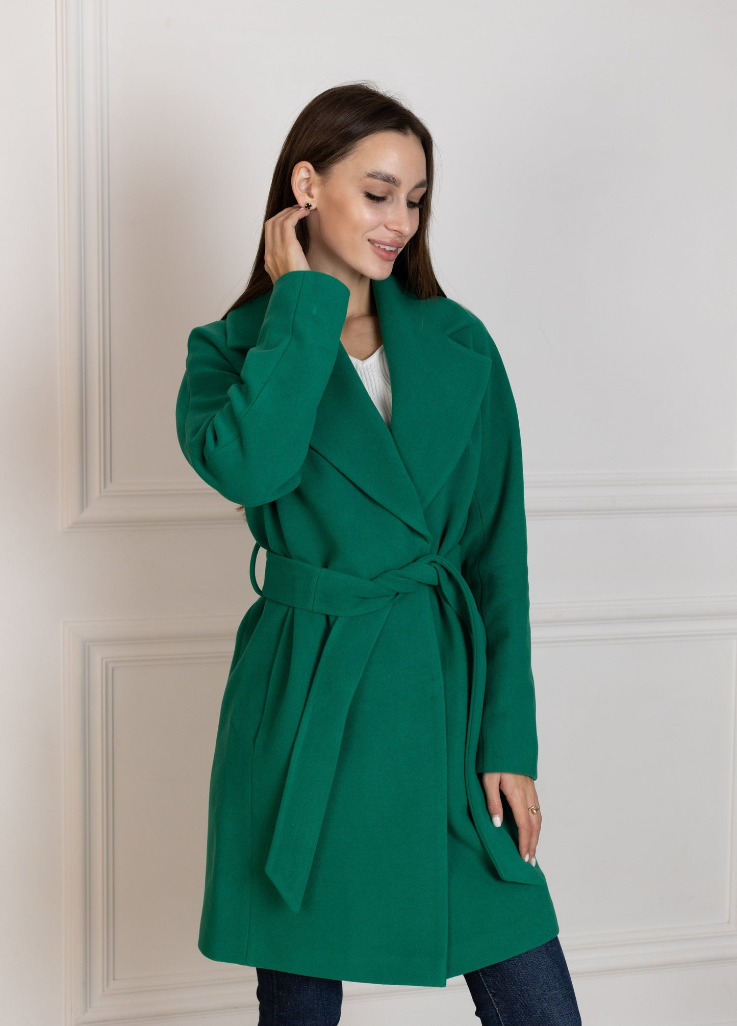 Amber Wool Cashmere Tailored Coat