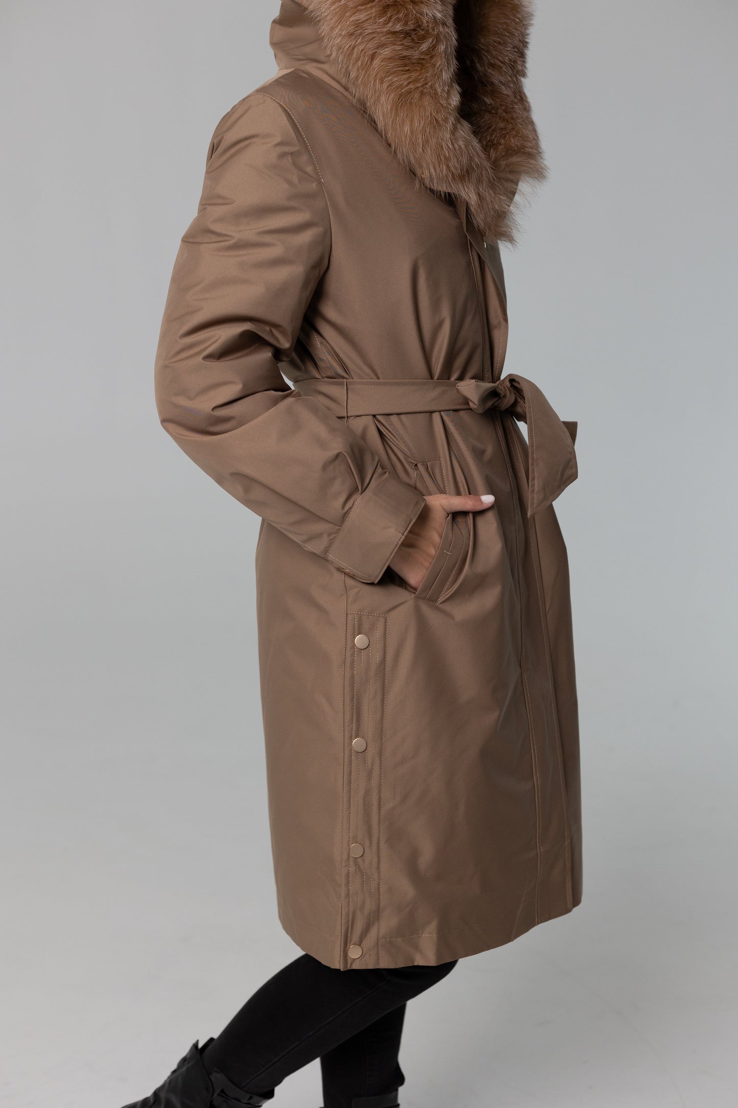 Genuine Fox Fur Trim Rabbit Fur Insulated Parka