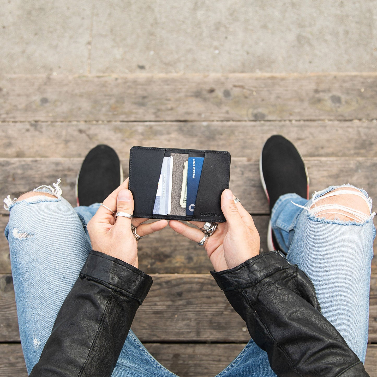 Compact Bifold with RFID protection - Black