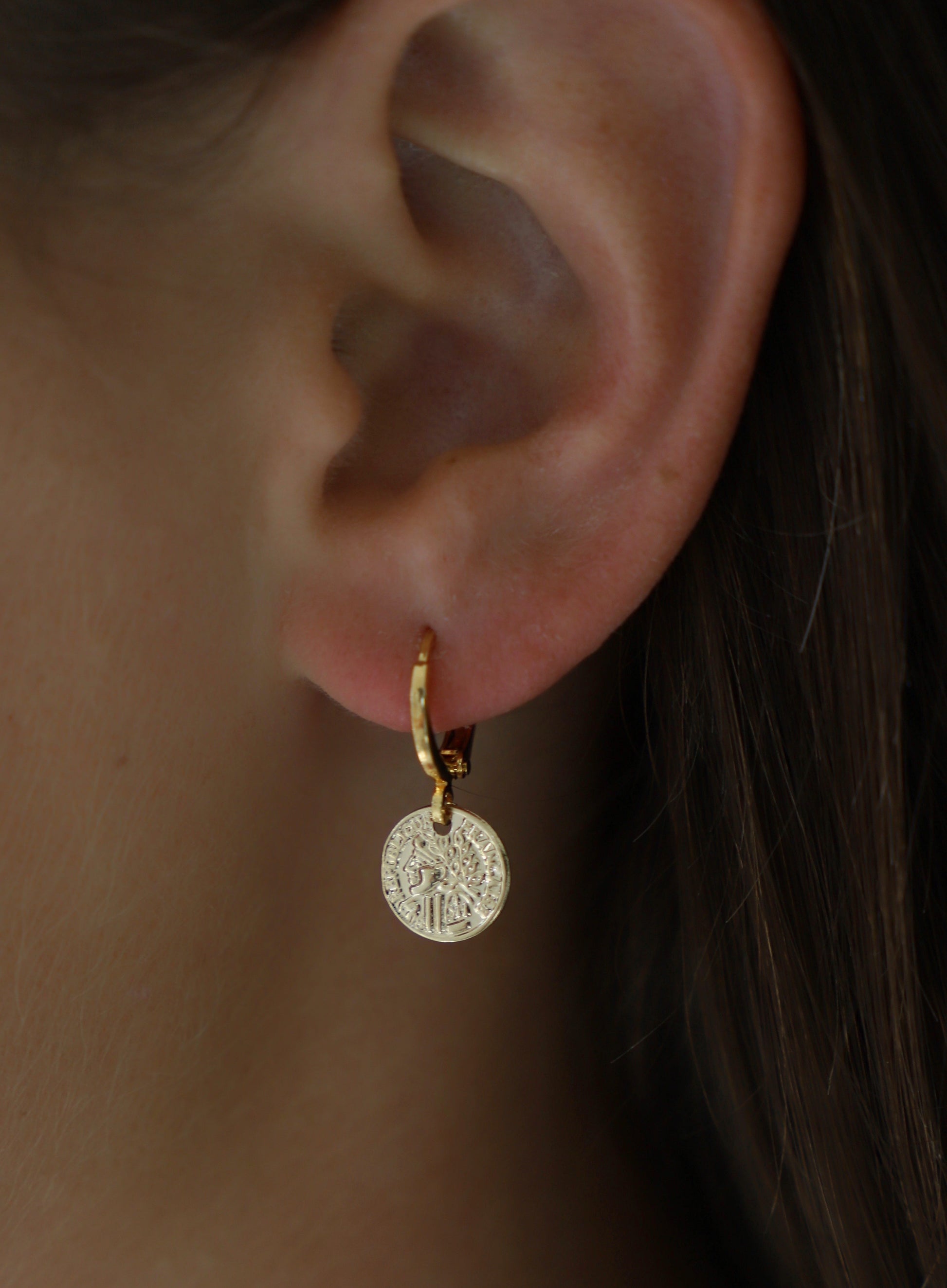 PETITE COIN HUGGIE EARRINGS - Concordia Style Boutique
