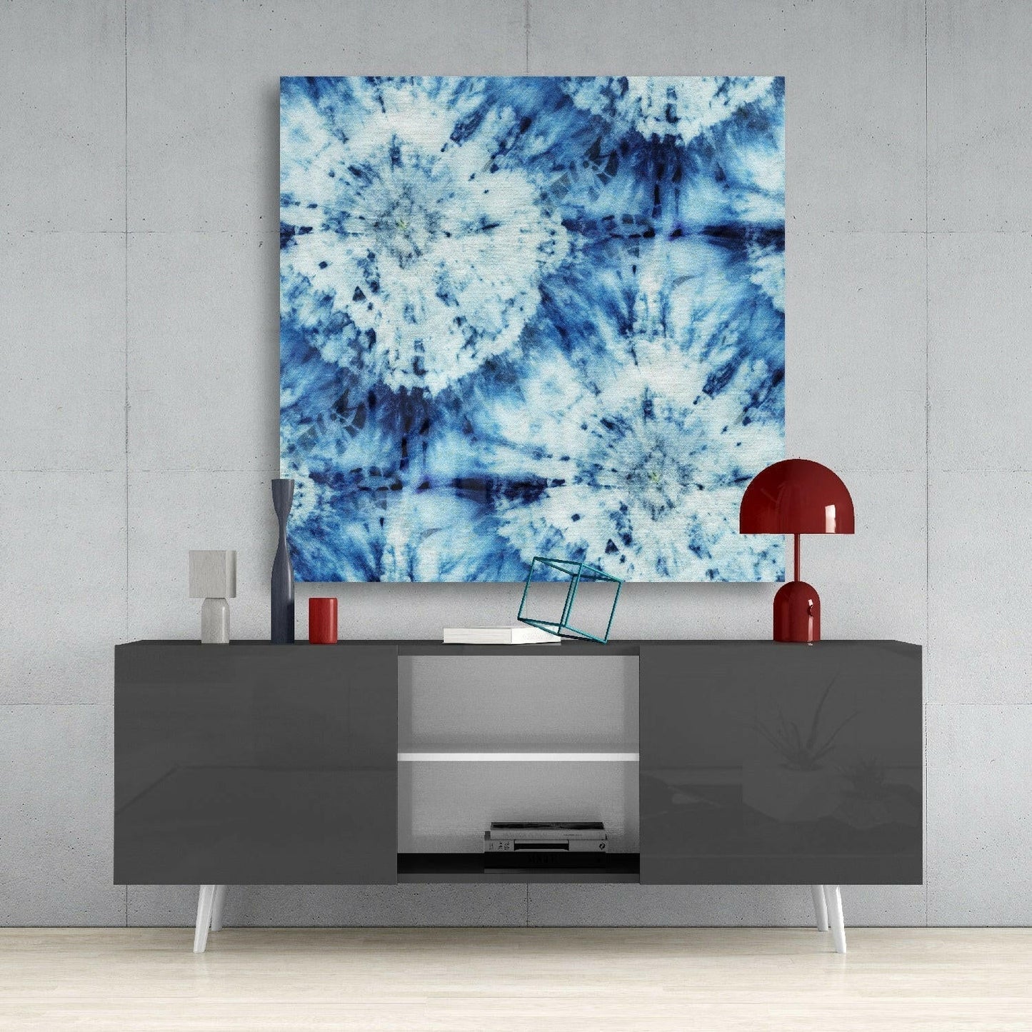 Blue Pattern Glass Wall Art
