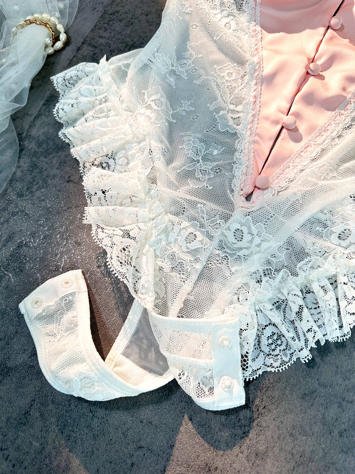 Pink&White Sexy Lace Bodysuit - Concordia Style Boutique