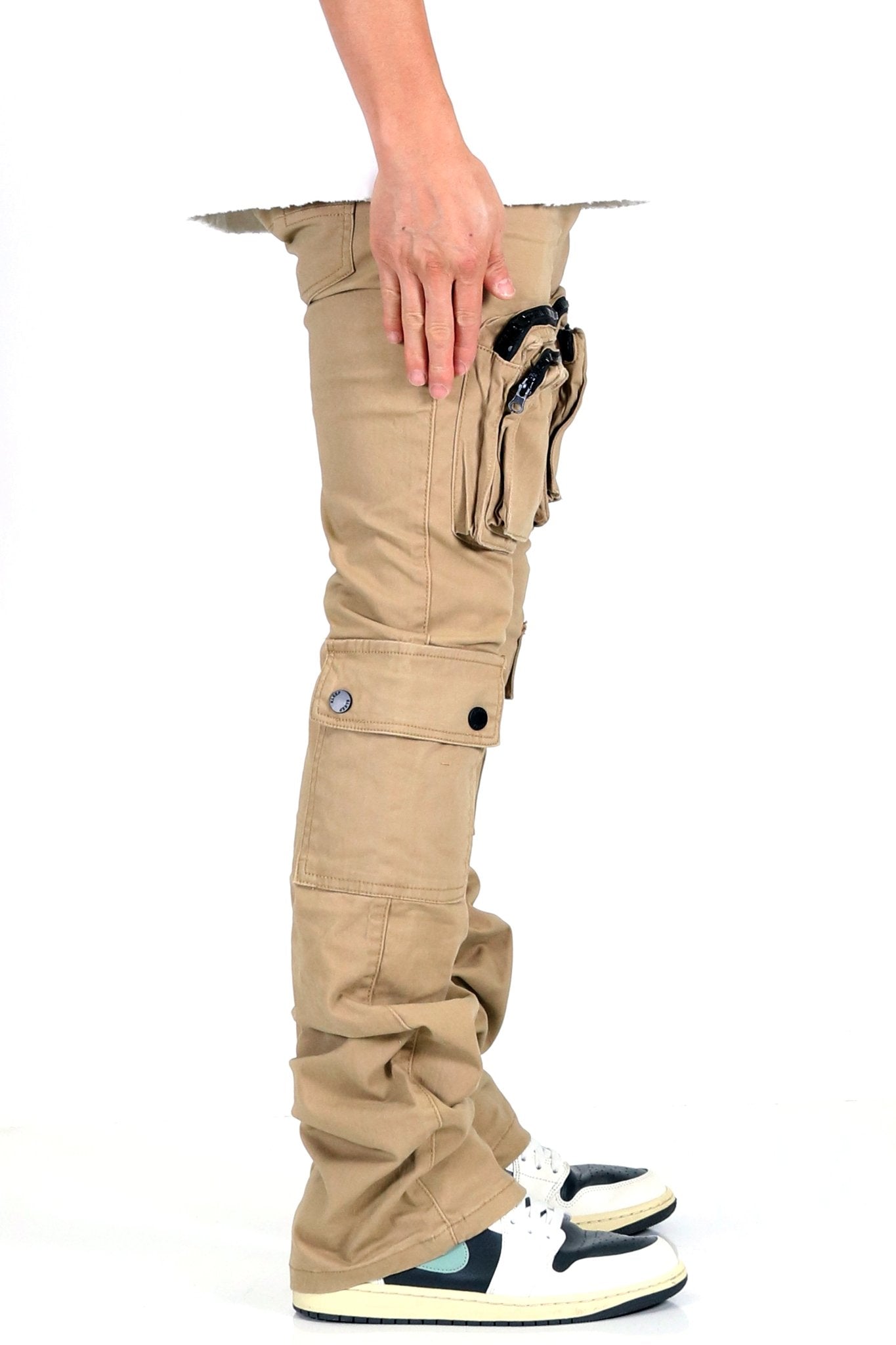 VENGE Men's premium twill khaki stacked cargo pants. - Concordia Style Boutique
