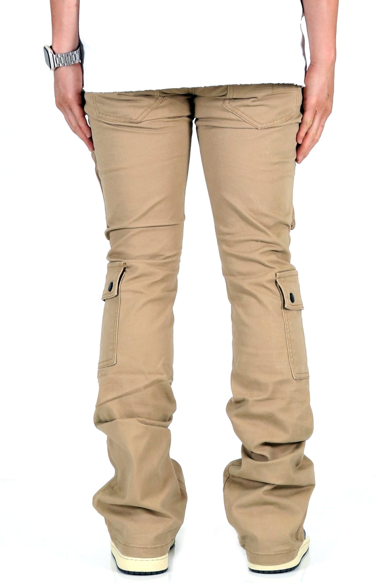 VENGE Men's premium twill khaki stacked cargo pants. - Concordia Style Boutique