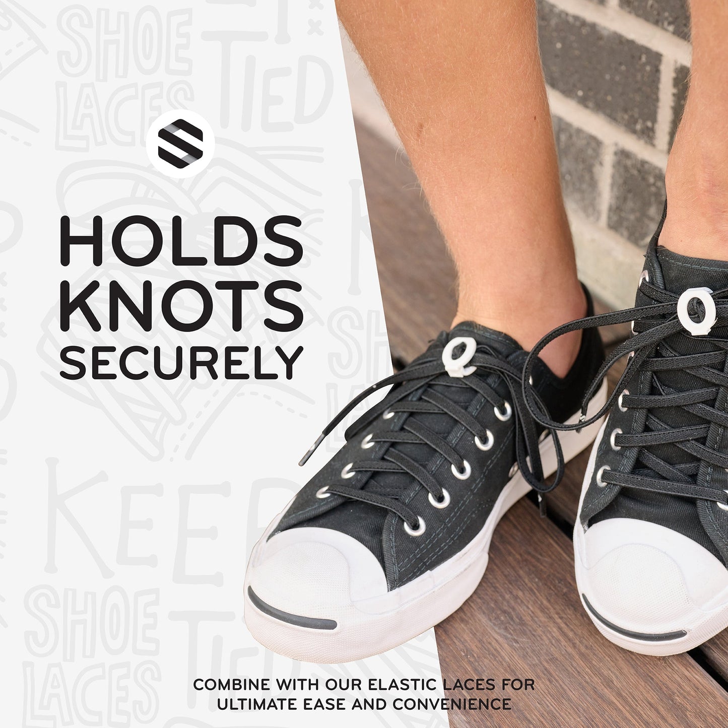 Black Knot Bow Clip Shoelace Accessory