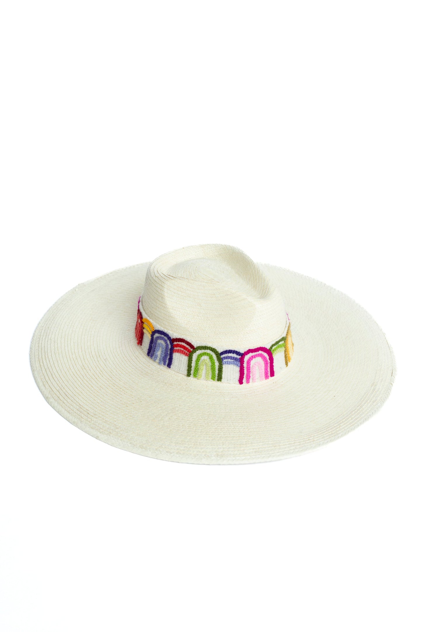 Western Wide Brim White Palm Leaf Straw Hat