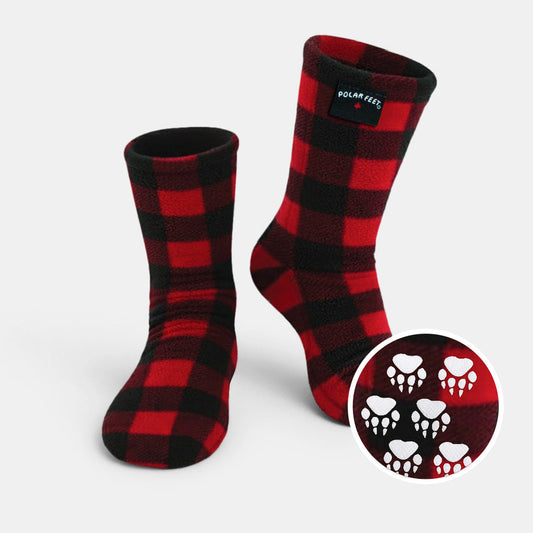 Kids' Nonskid Fleece Socks - Lumberjack